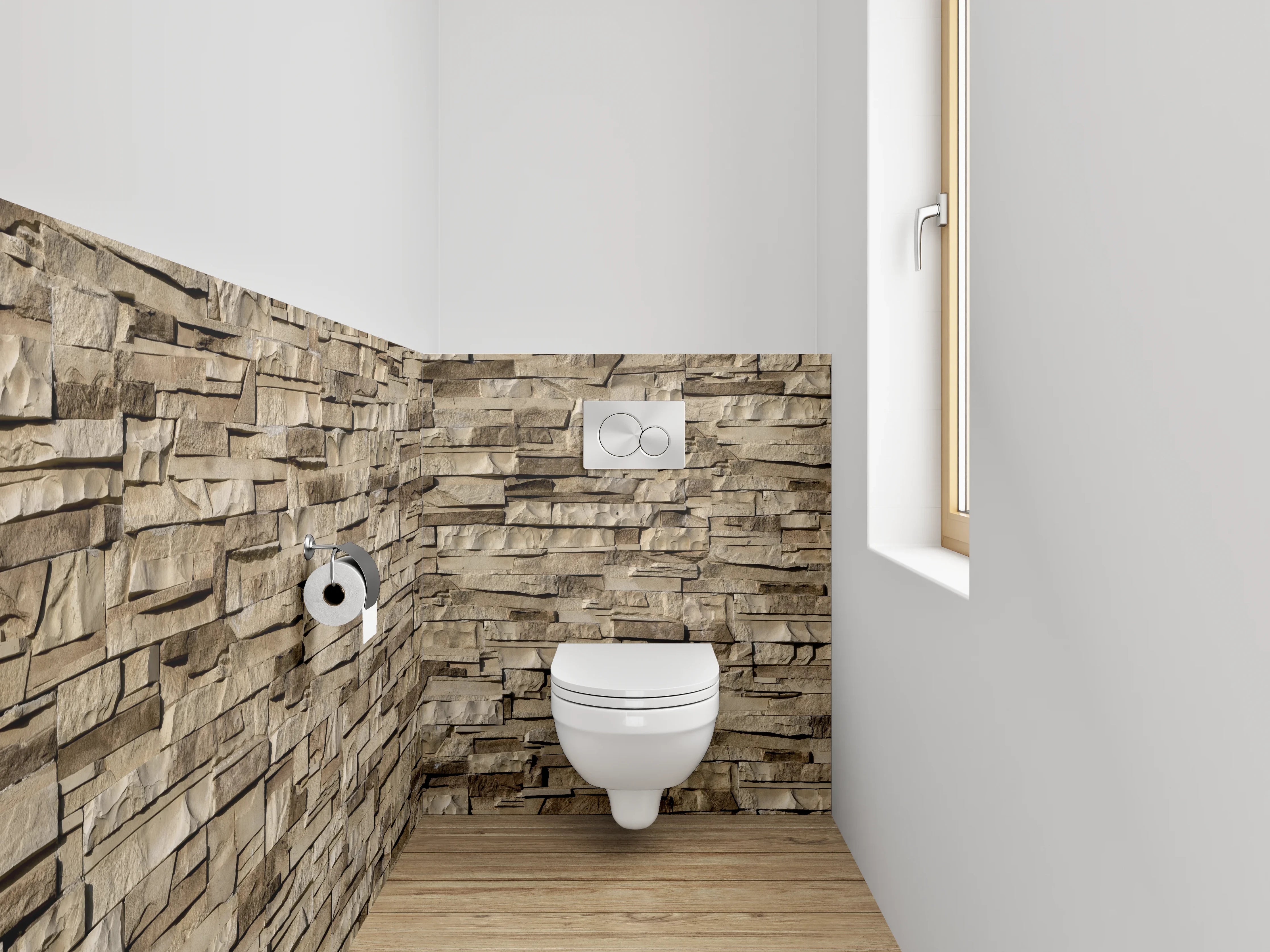 WC-Rückwand - Steinoptik Wandverkleidung Badezimmer