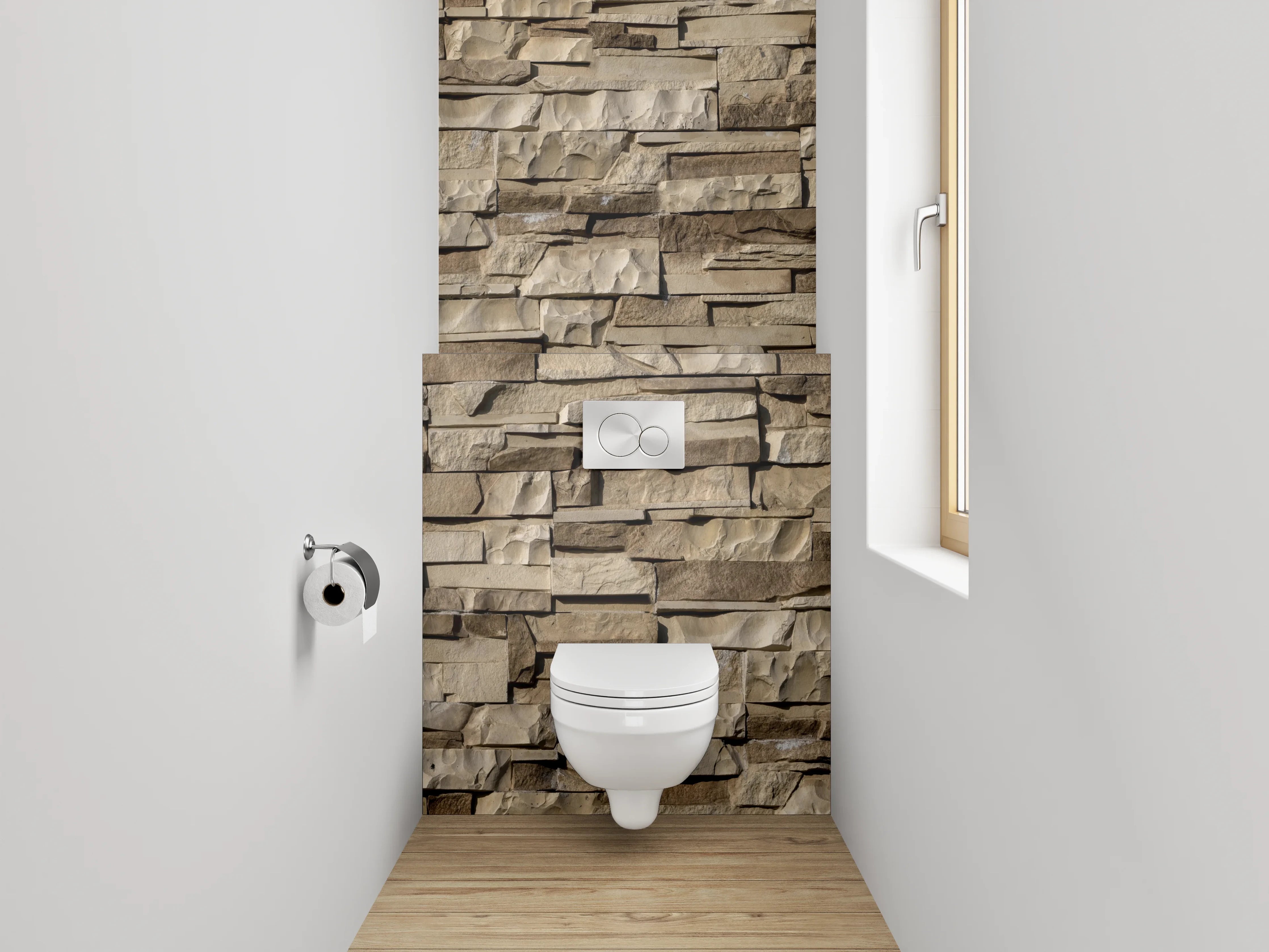 WC-Rückwand - Steinoptik Wandverkleidung Badezimmer