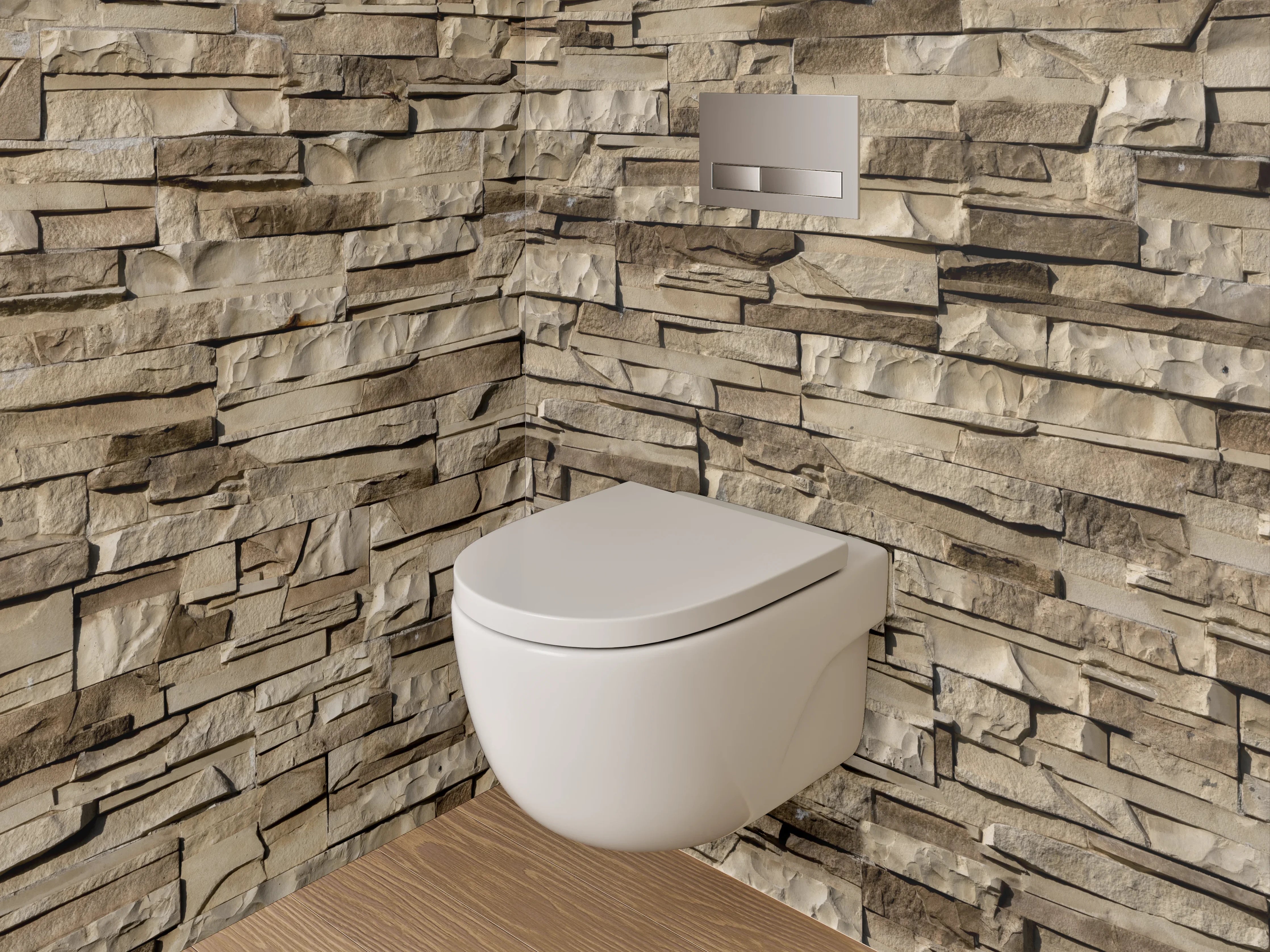 WC-Rückwand - Steinoptik Wandverkleidung Badezimmer