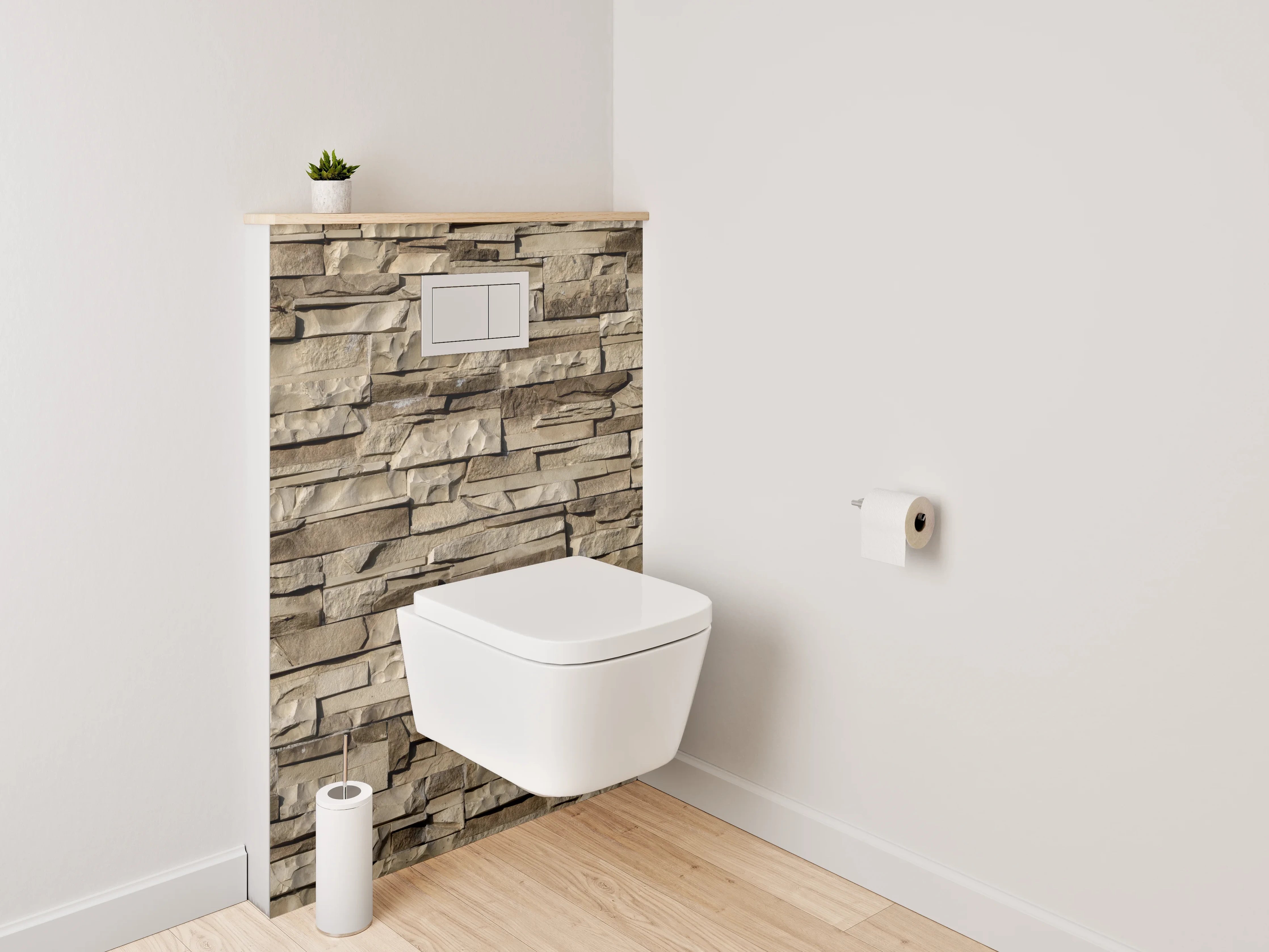 WC-Rückwand - Steinoptik Wandverkleidung Badezimmer