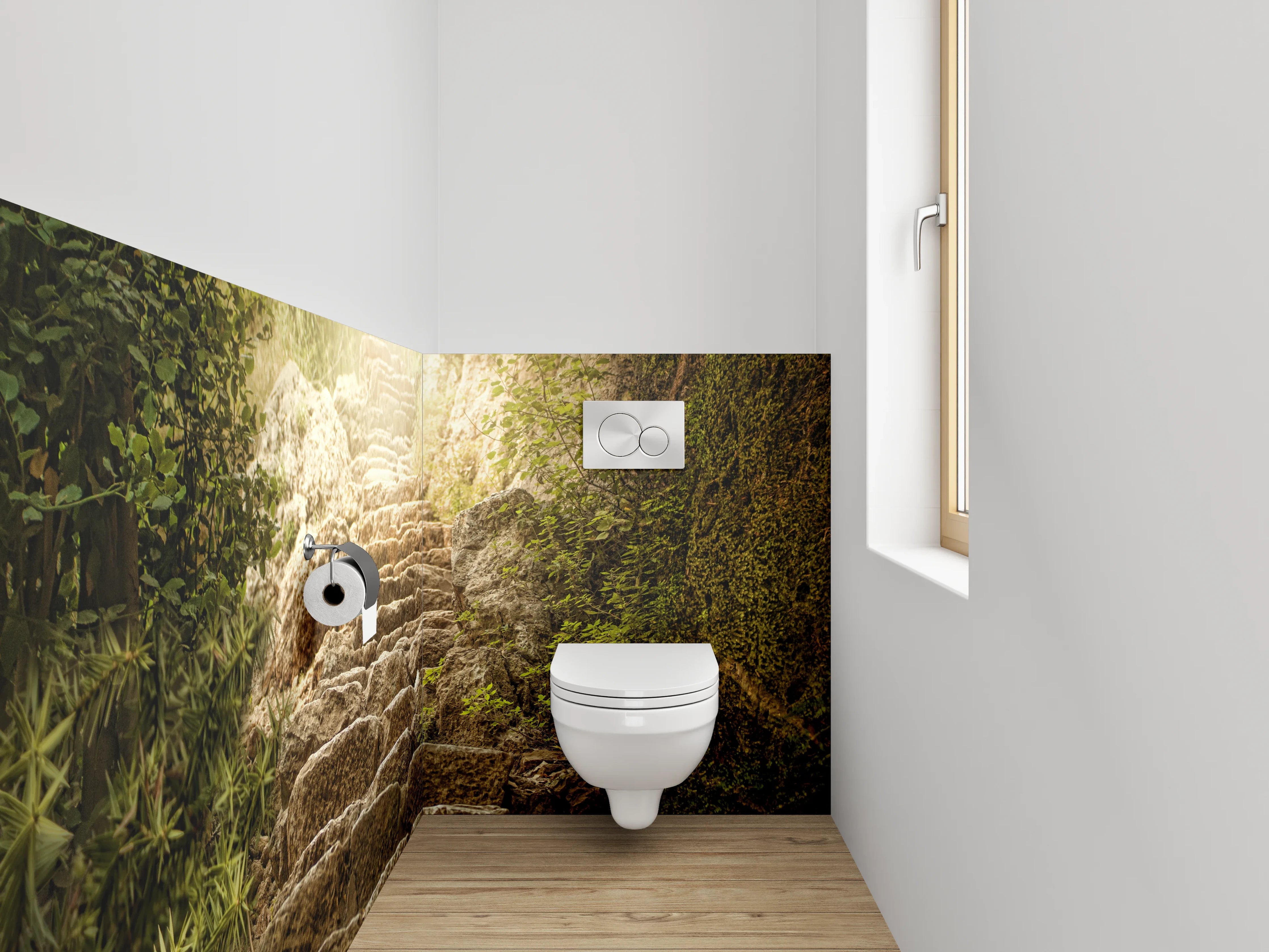 WC-Rückwand - Steintreppe im Sonnenlicht