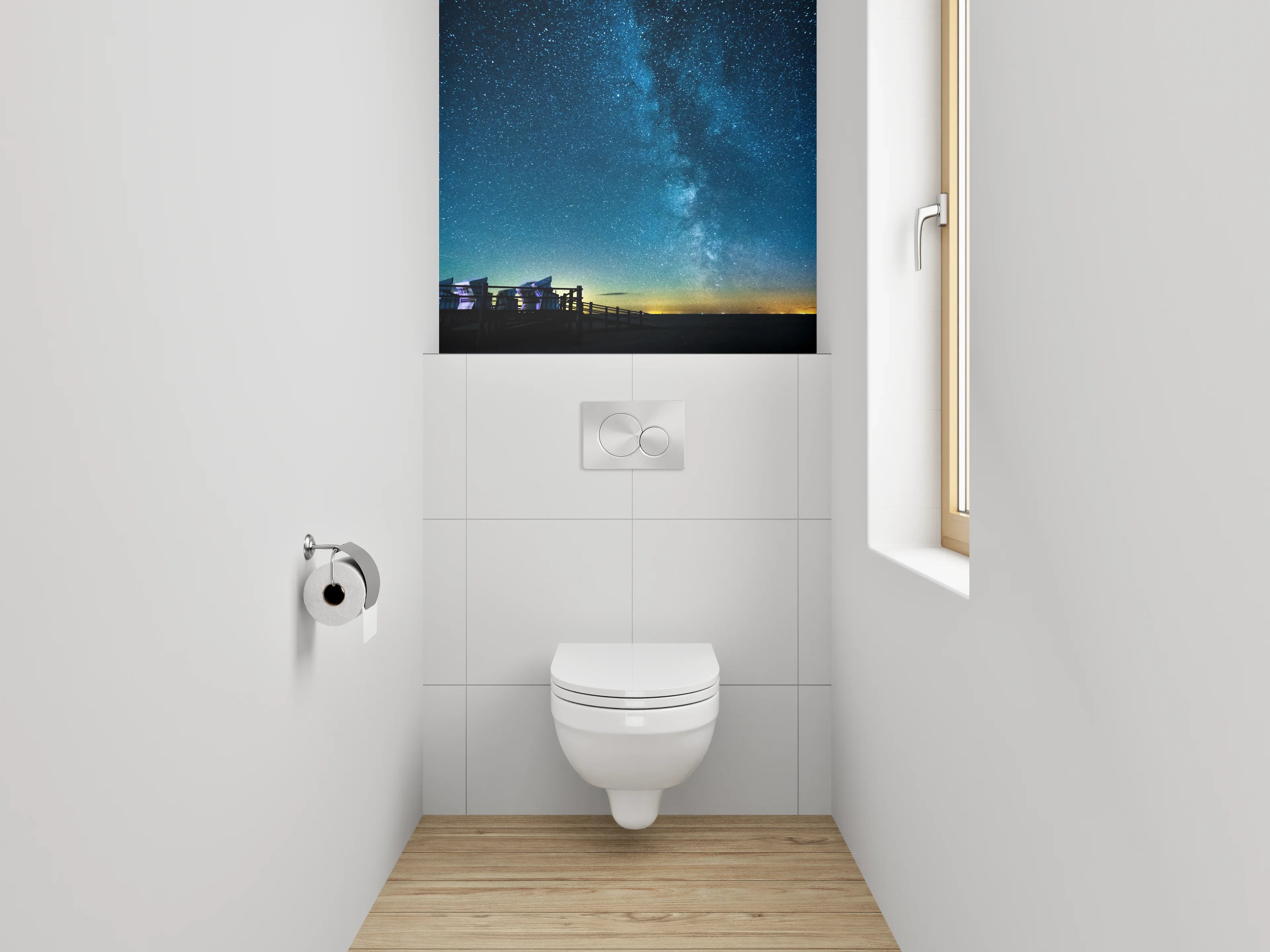 WC-Rückwand - Sternenhimmel am Meer Panorama