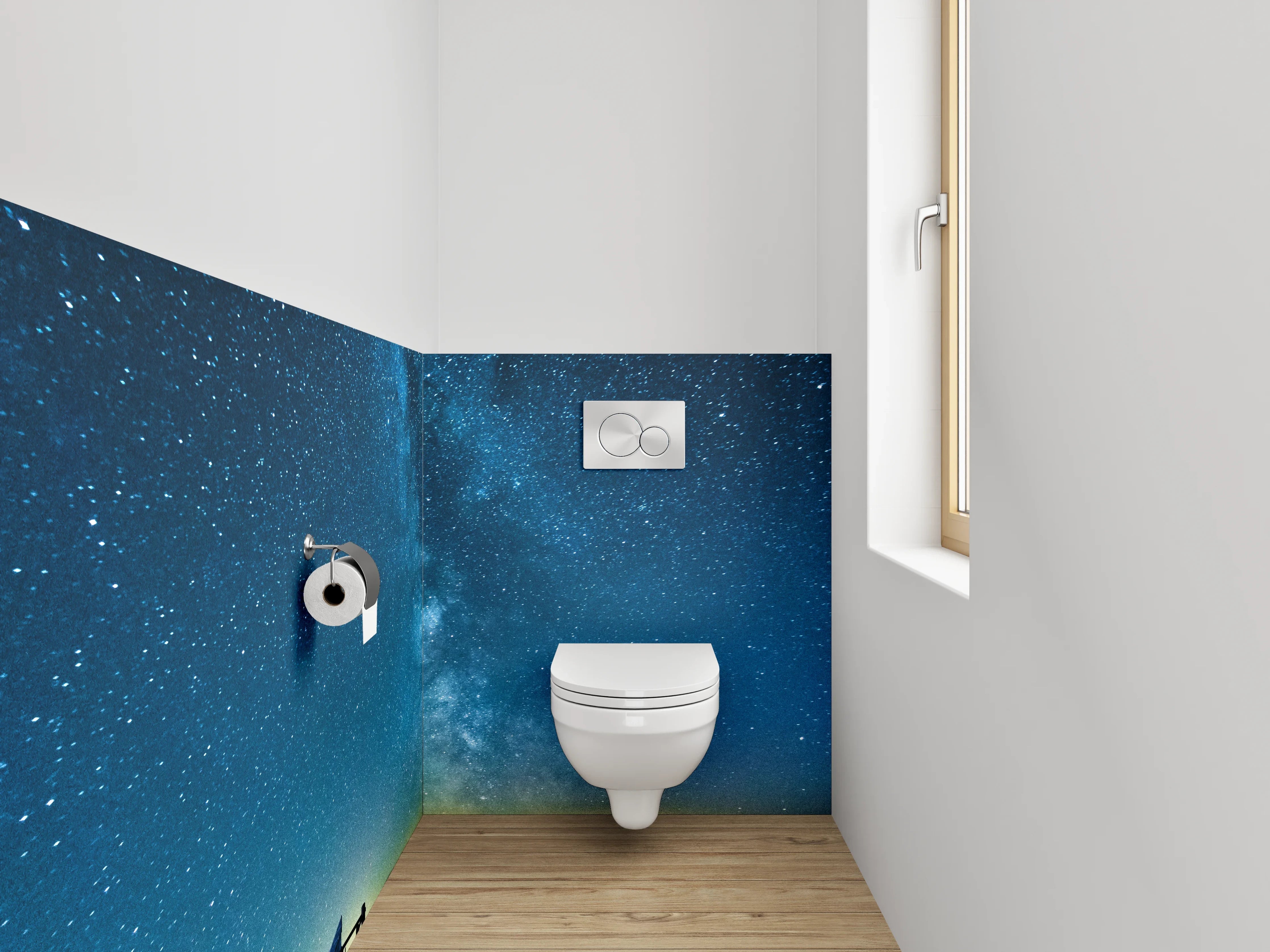 WC-Rückwand - Sternenhimmel am Meer Panorama