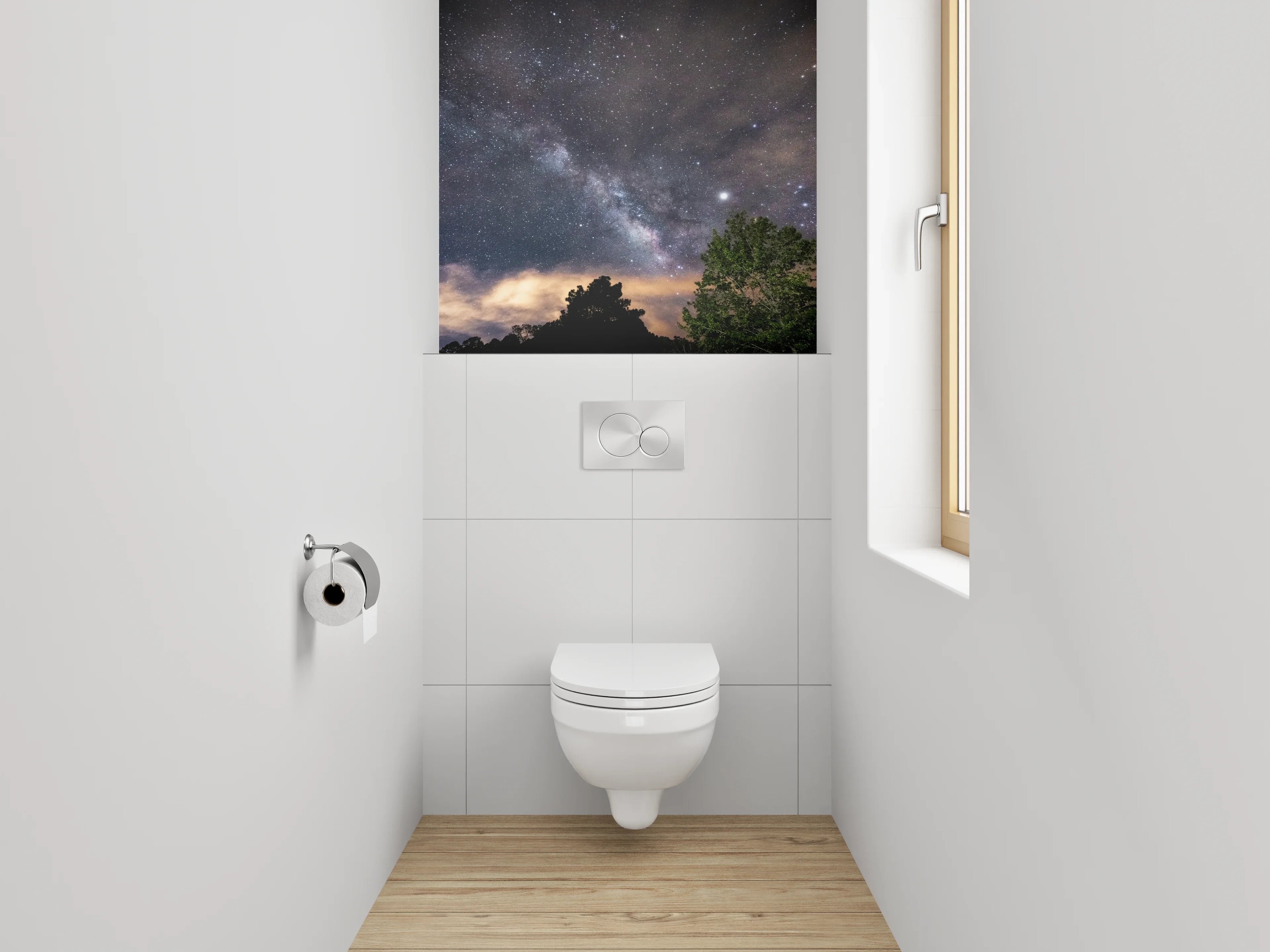 WC-Rückwand - Sternenhimmel über der Natur