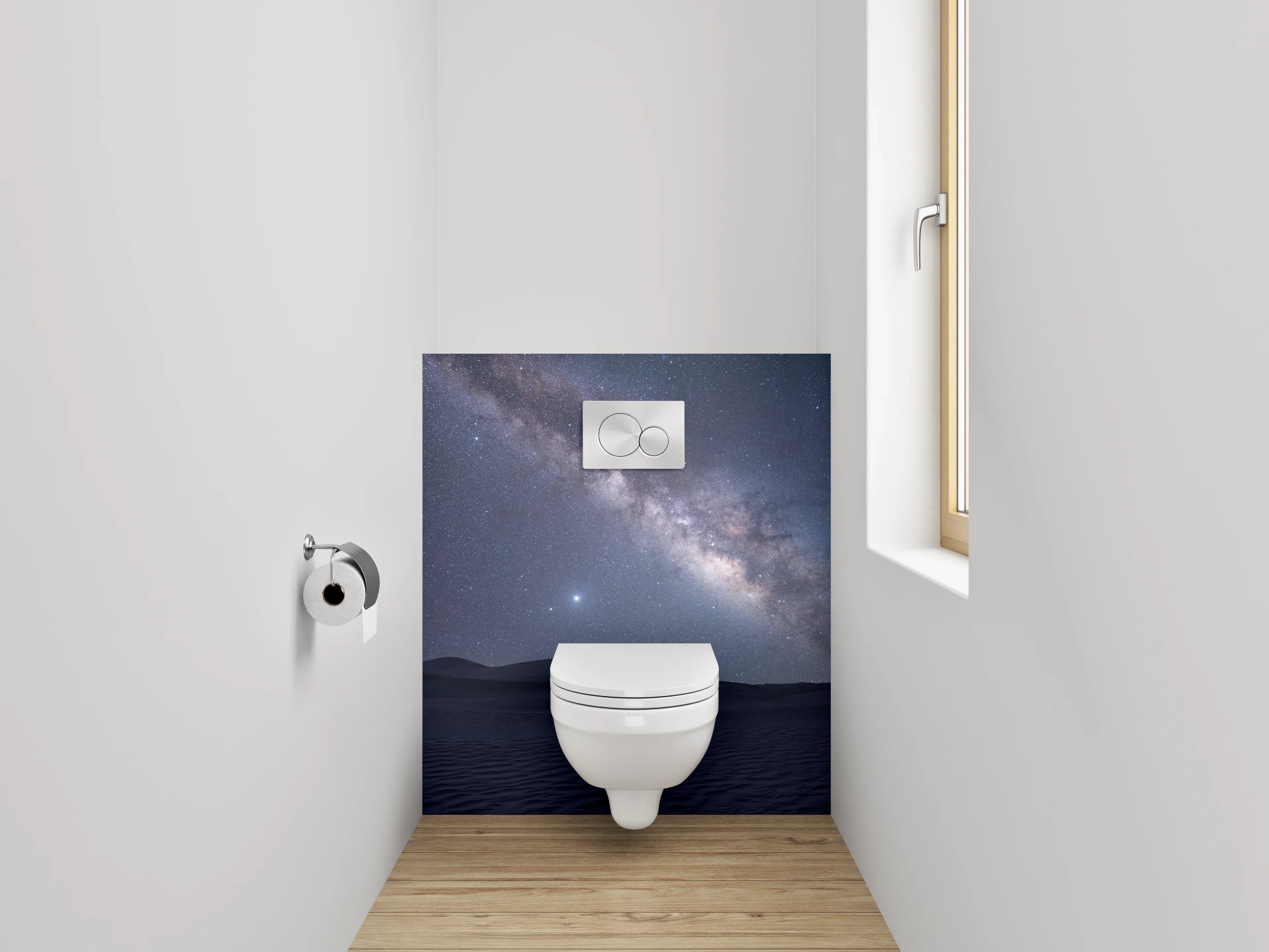 WC-Rückwand - Sternenklare Wüste Milchstraße Wandbild