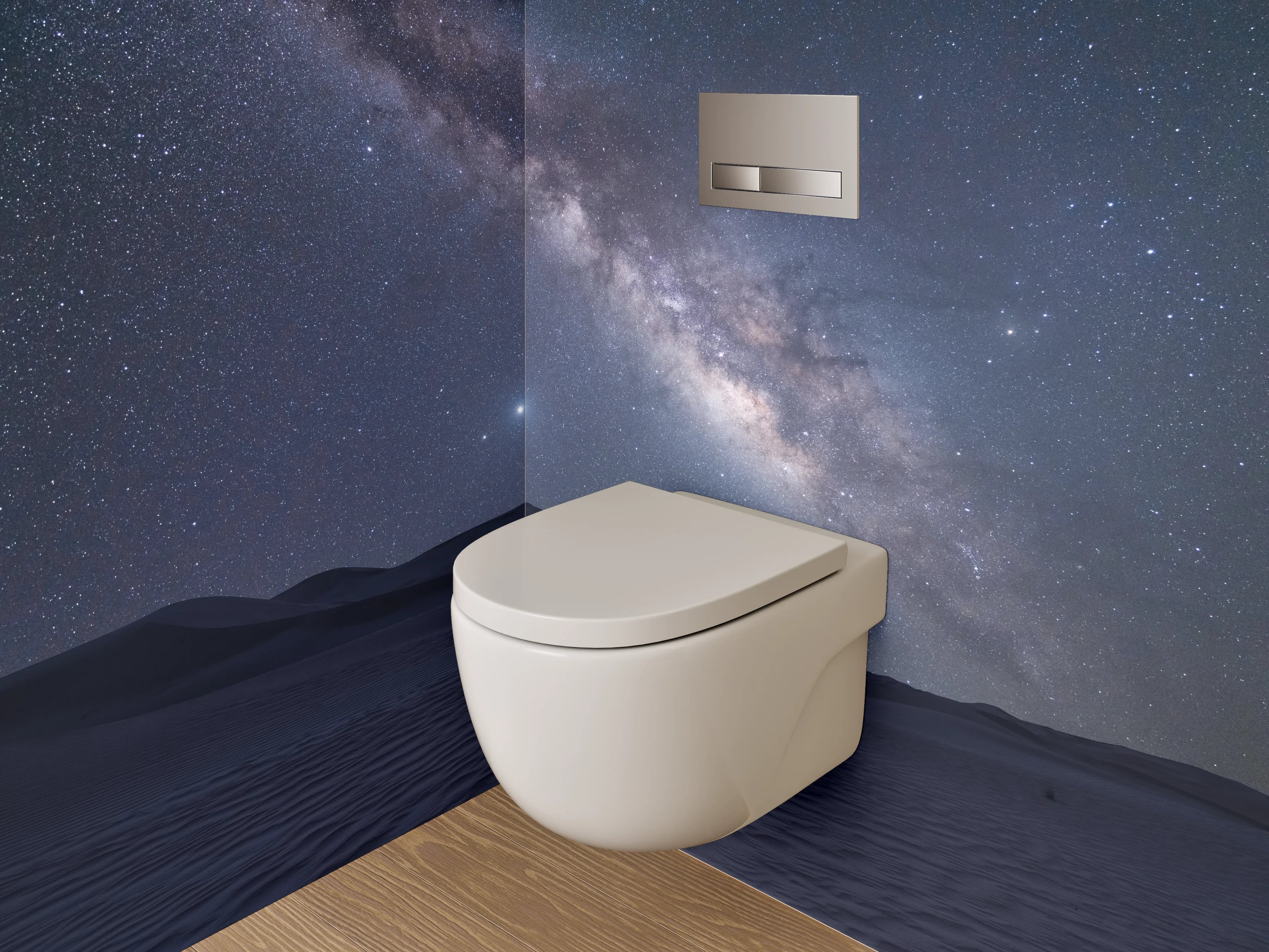WC-Rückwand - Sternenklare Wüste Milchstraße Wandbild
