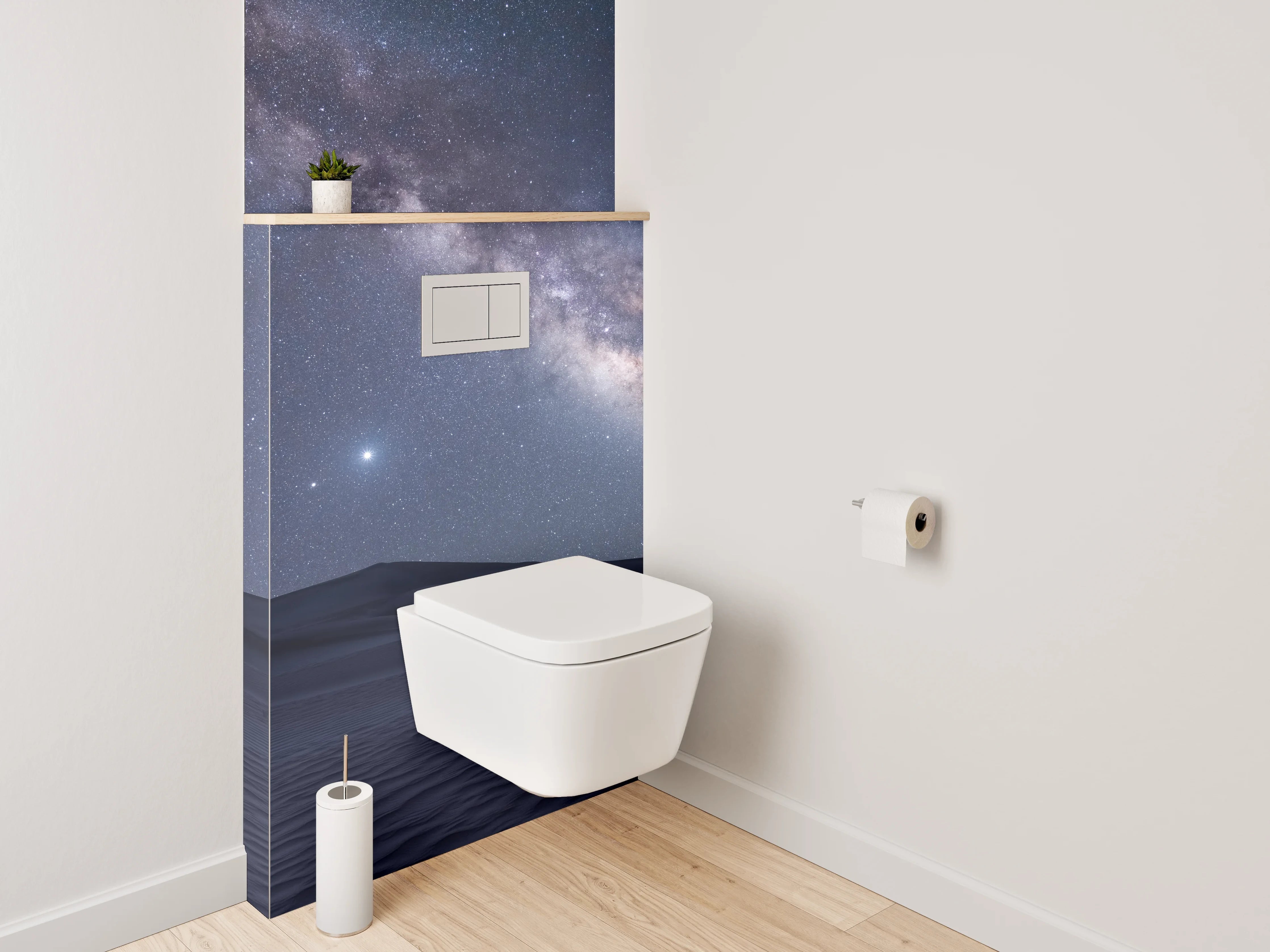 WC-Rückwand - Sternenklare Wüste Milchstraße Wandbild