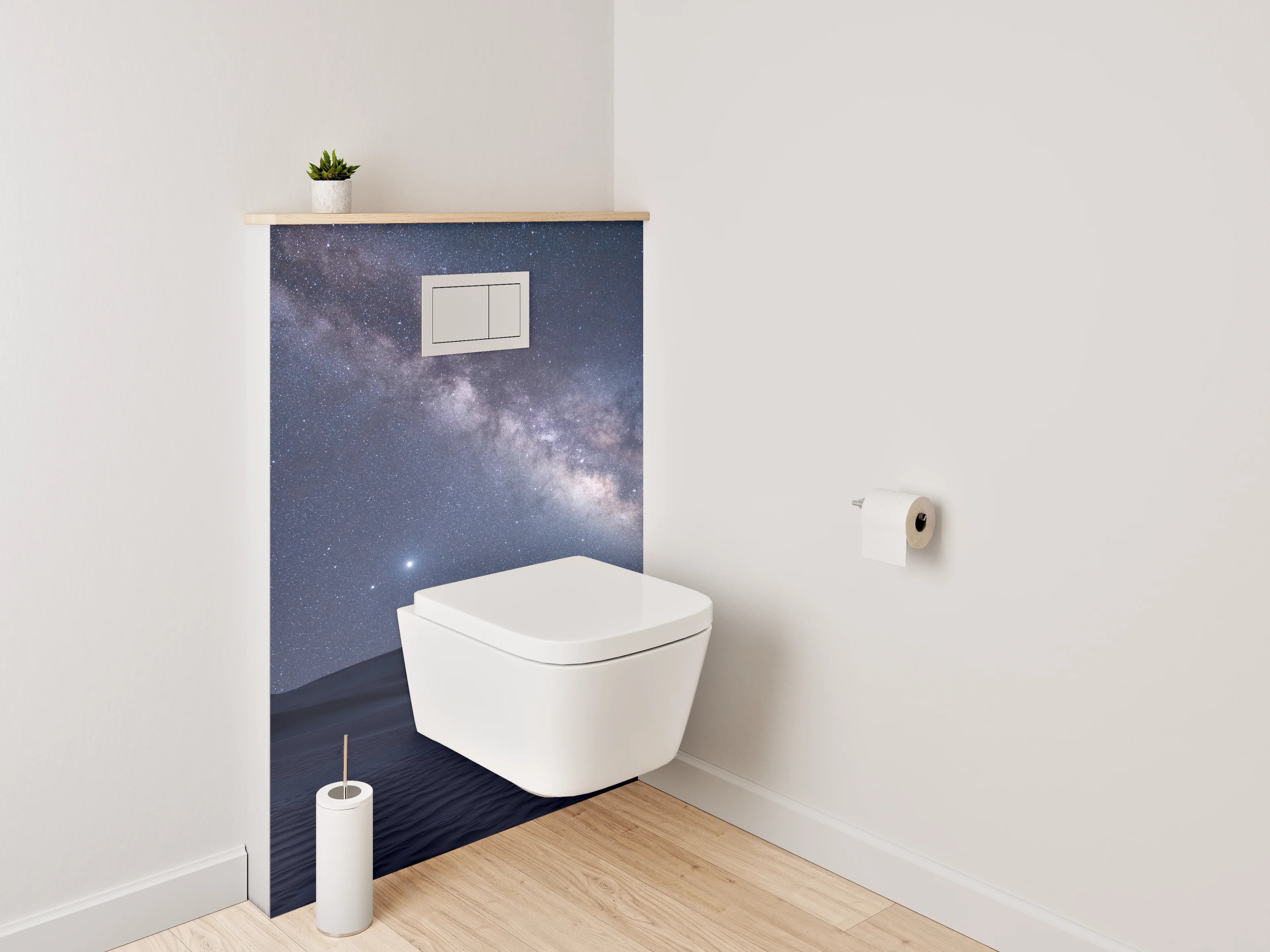 WC-Rückwand - Sternenklare Wüste Milchstraße Wandbild