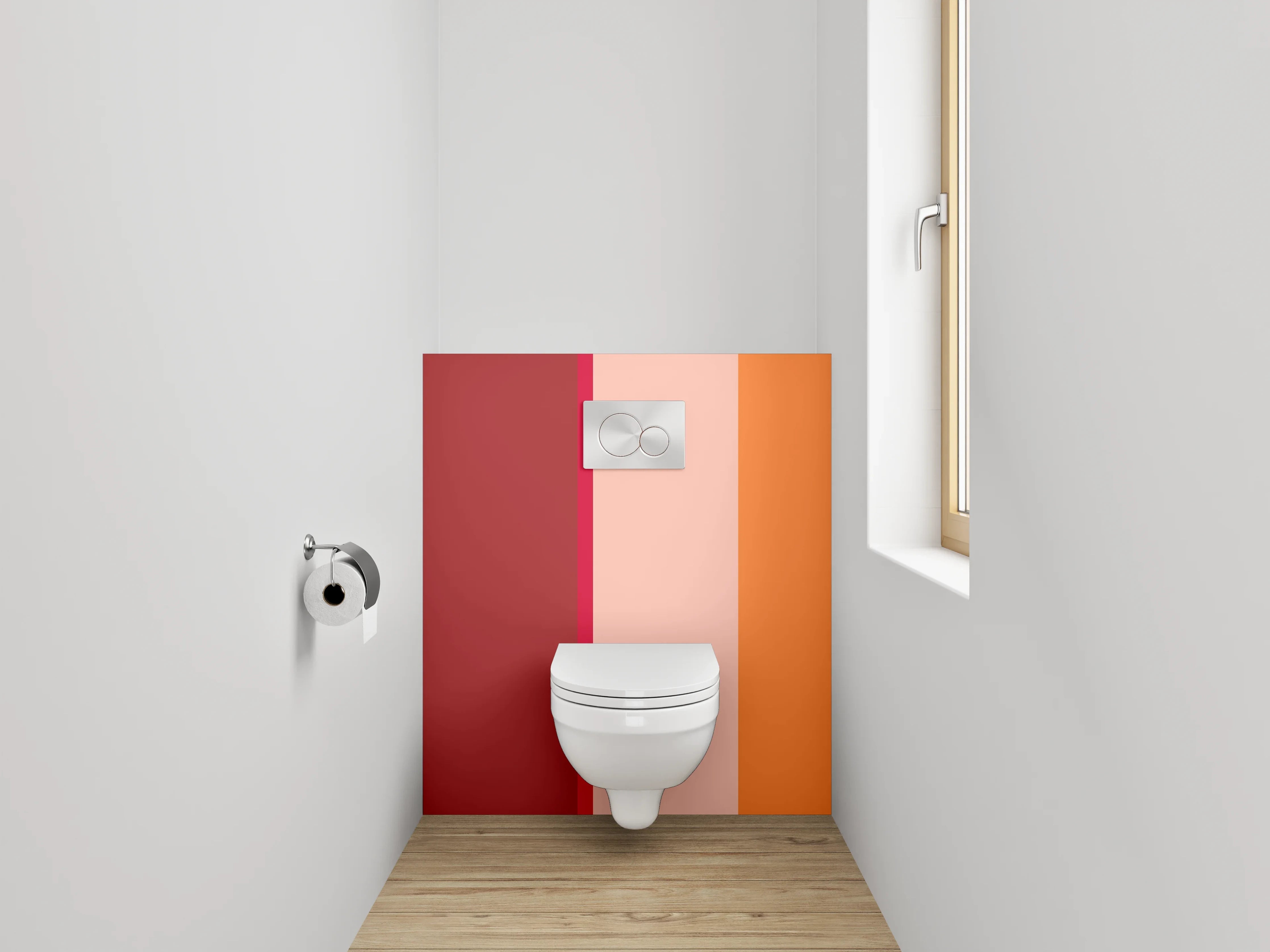 WC-Rückwand - Stilvolle Farbflächen Komposition