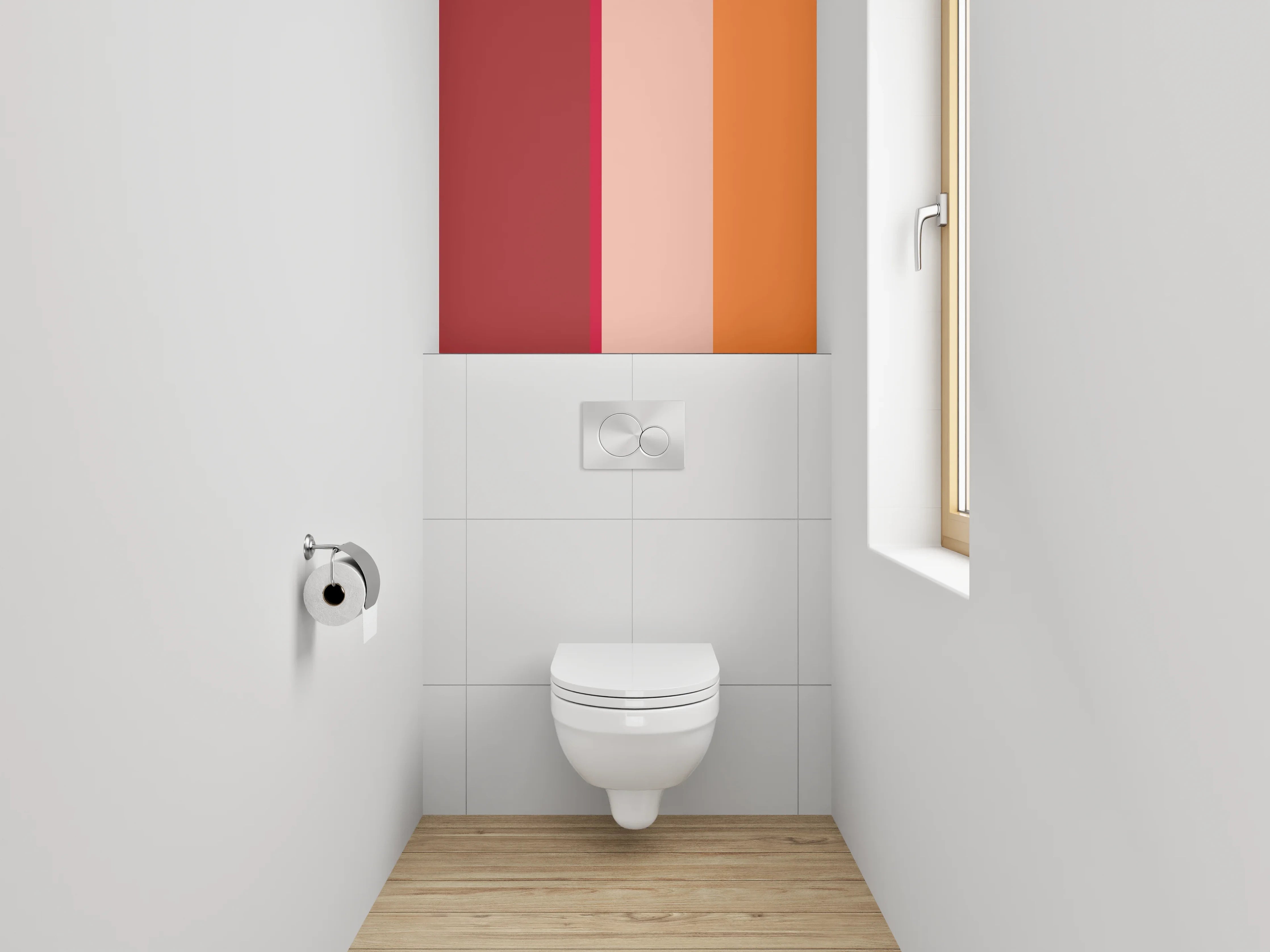 WC-Rückwand - Stilvolle Farbflächen Komposition
