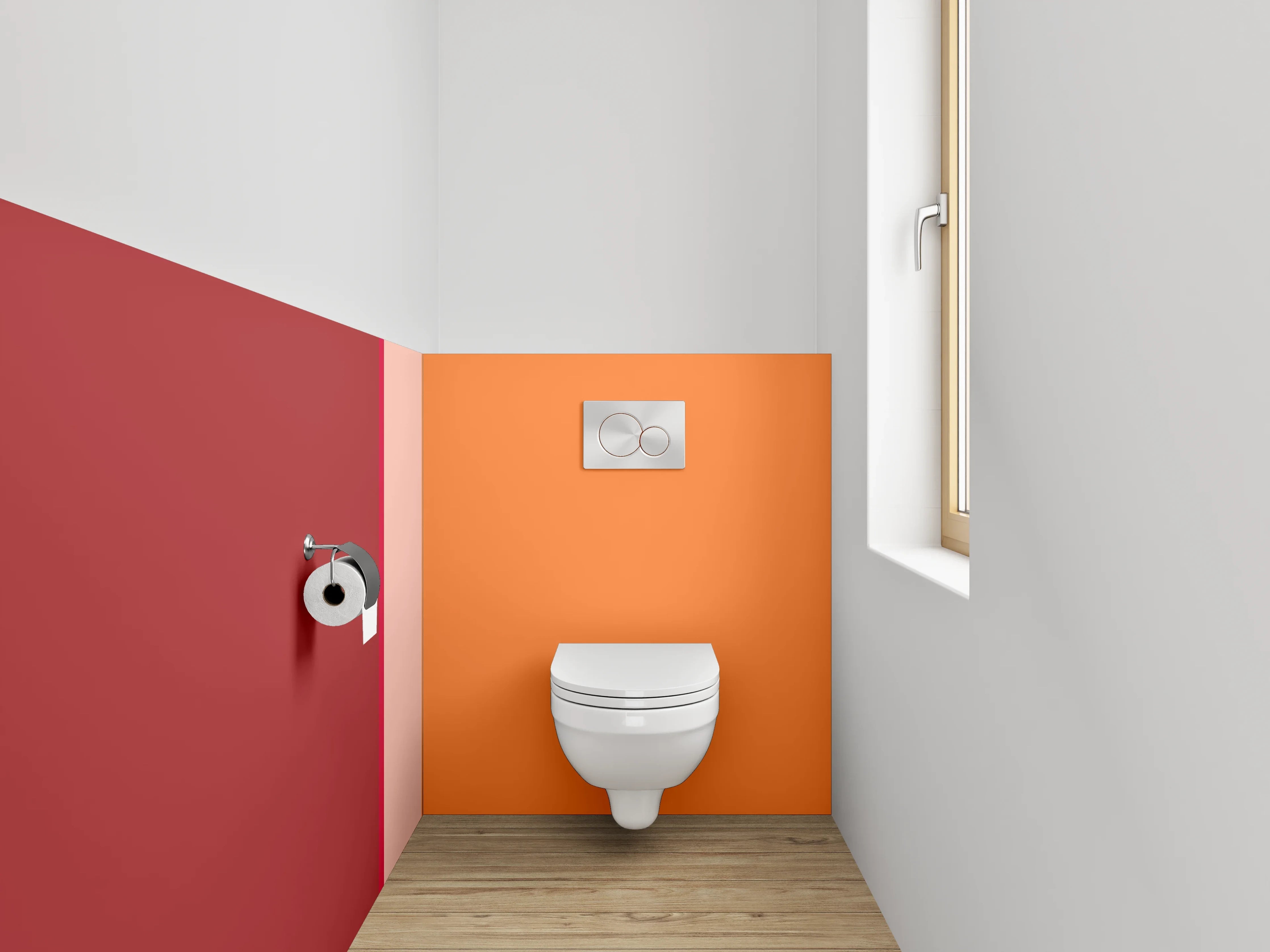 WC-Rückwand - Stilvolle Farbflächen Komposition