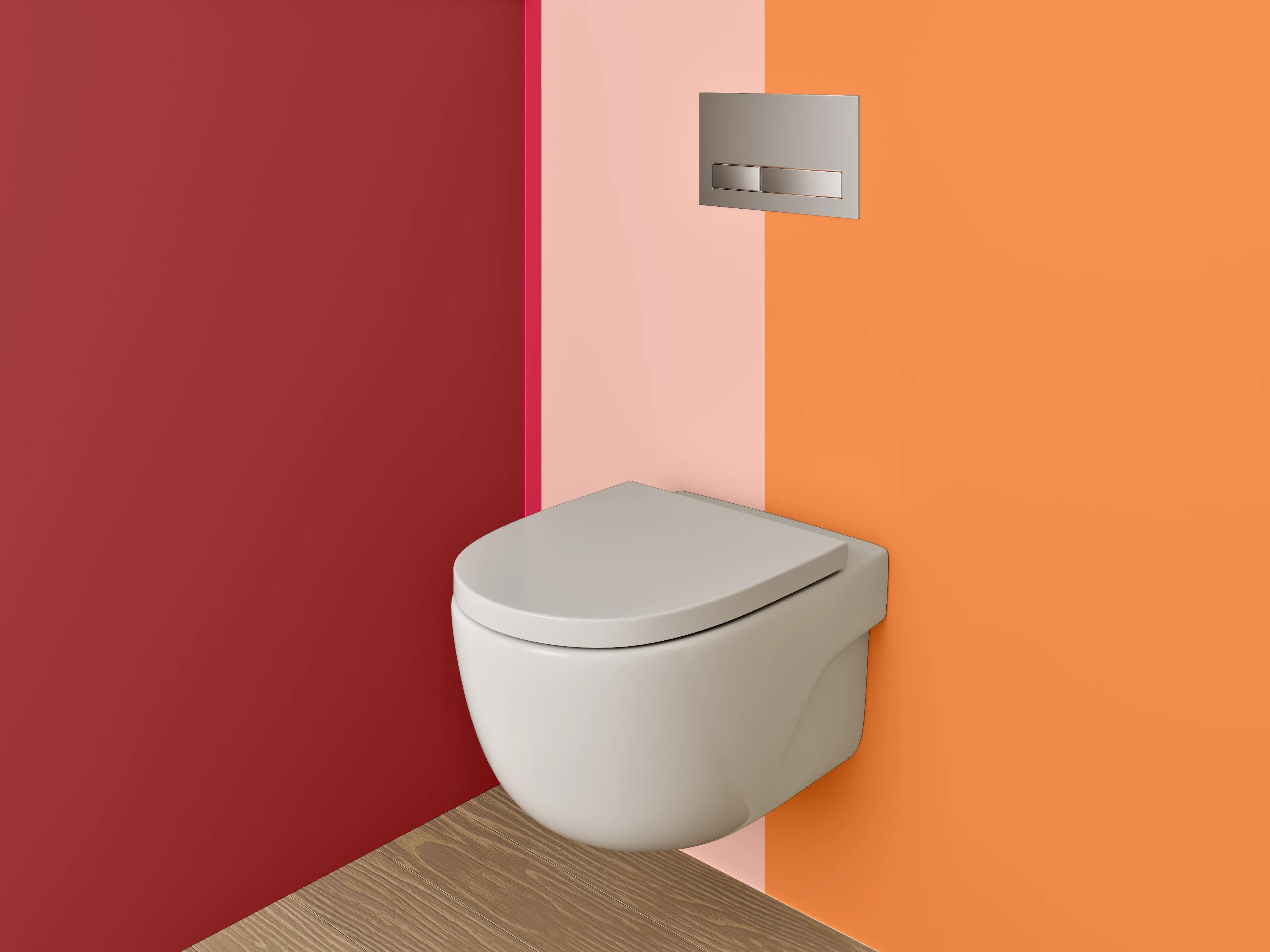 WC-Rückwand - Stilvolle Farbflächen Komposition