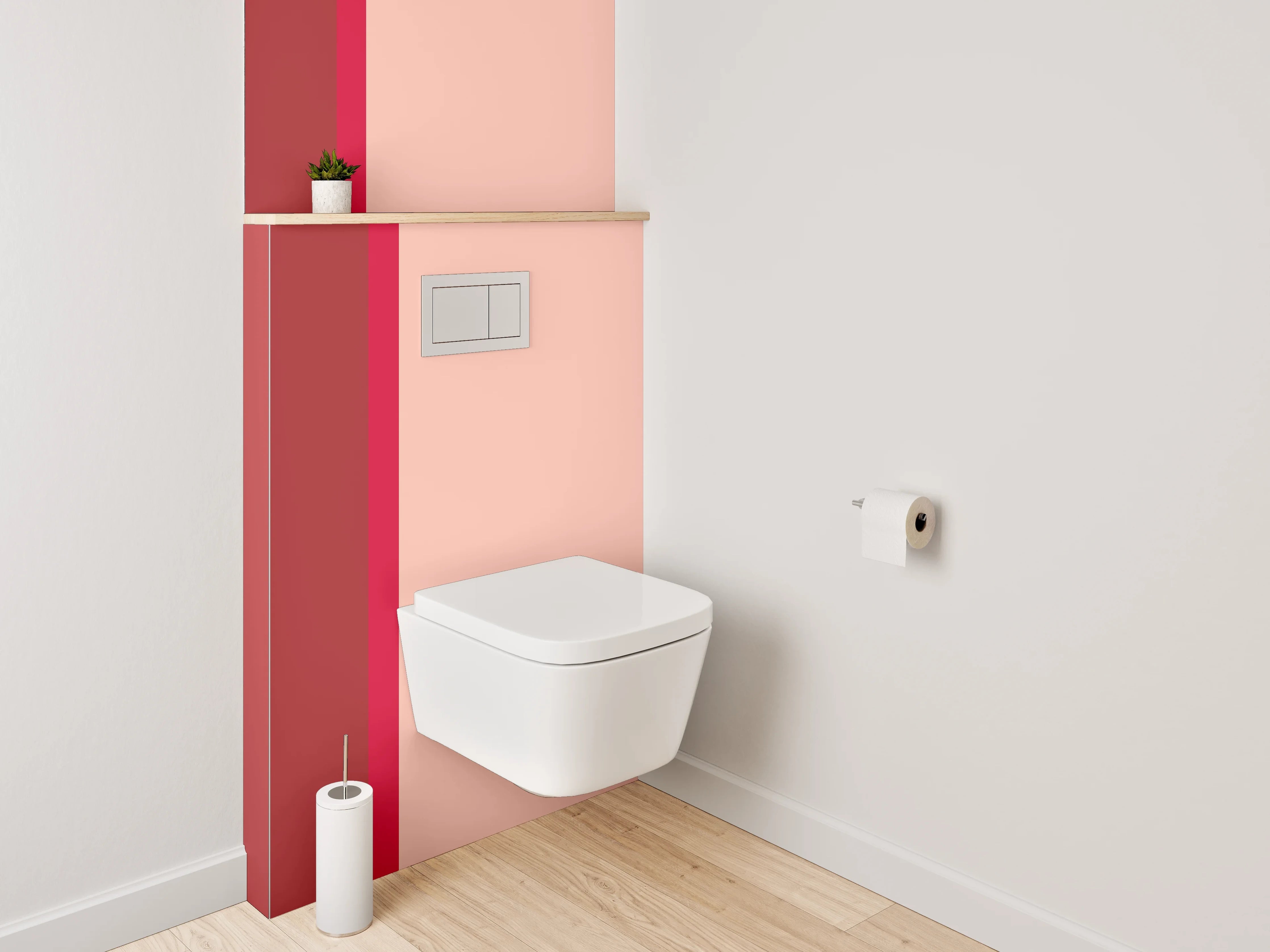 WC-Rückwand - Stilvolle Farbflächen Komposition