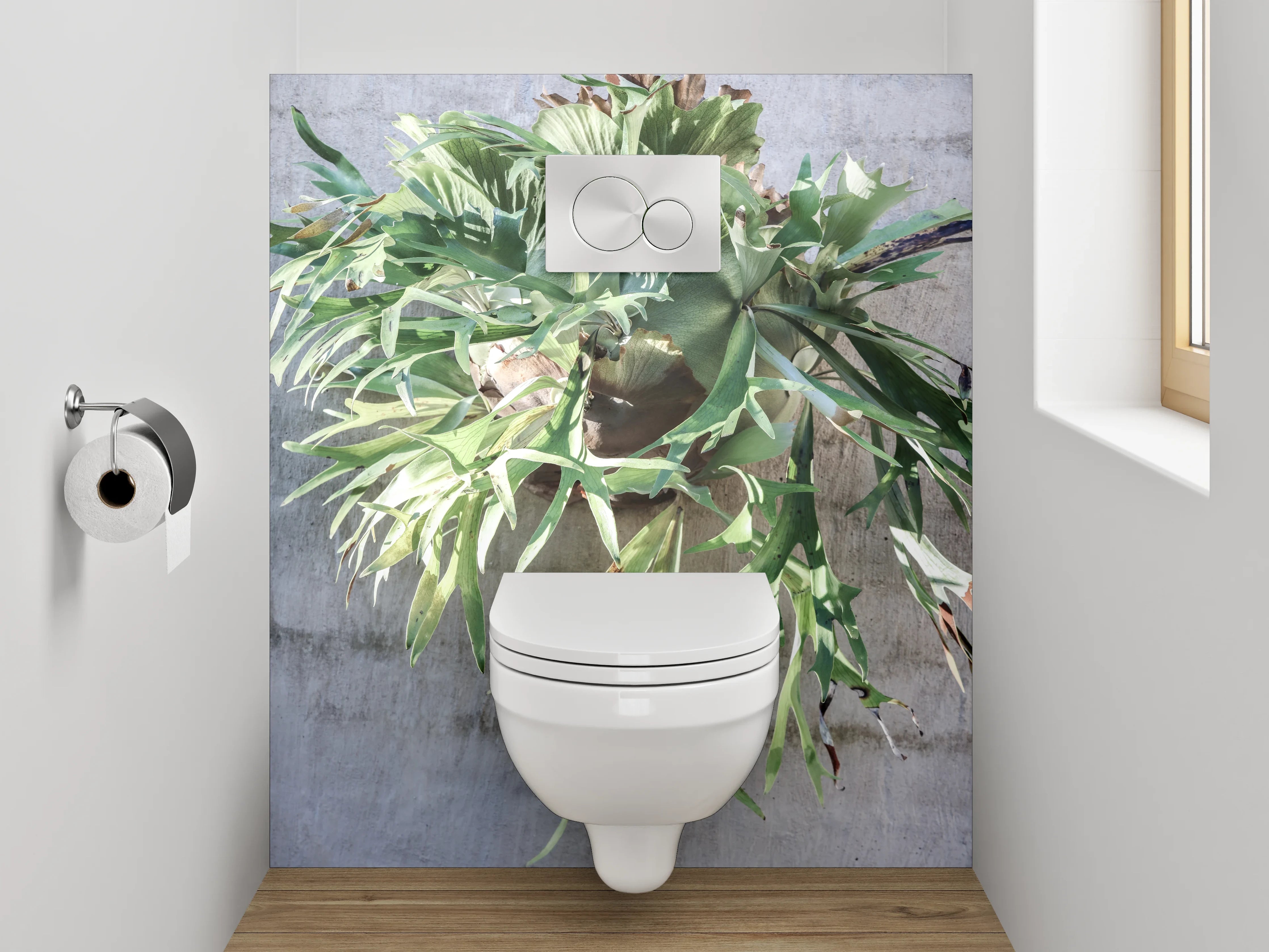 WC-Rückwand - Stilvolles Geweihfarn-Design für moderne Bäder