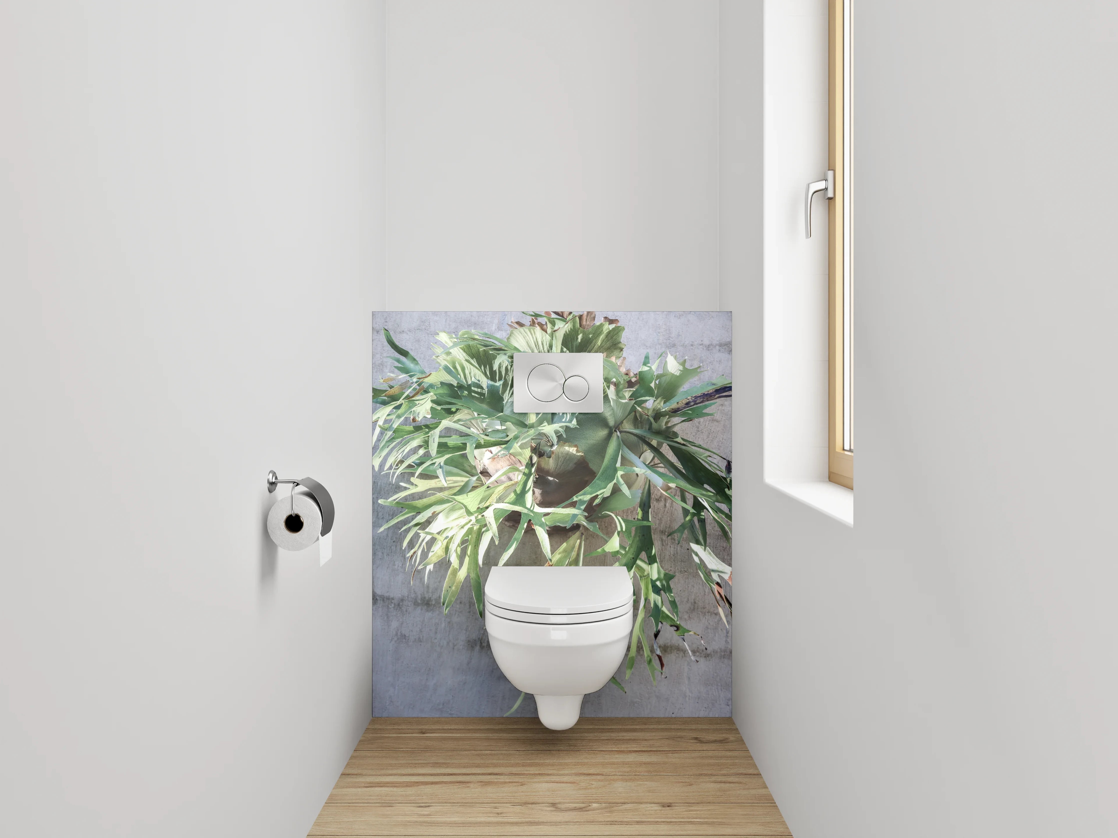 WC-Rückwand - Stilvolles Geweihfarn-Design für moderne Bäder