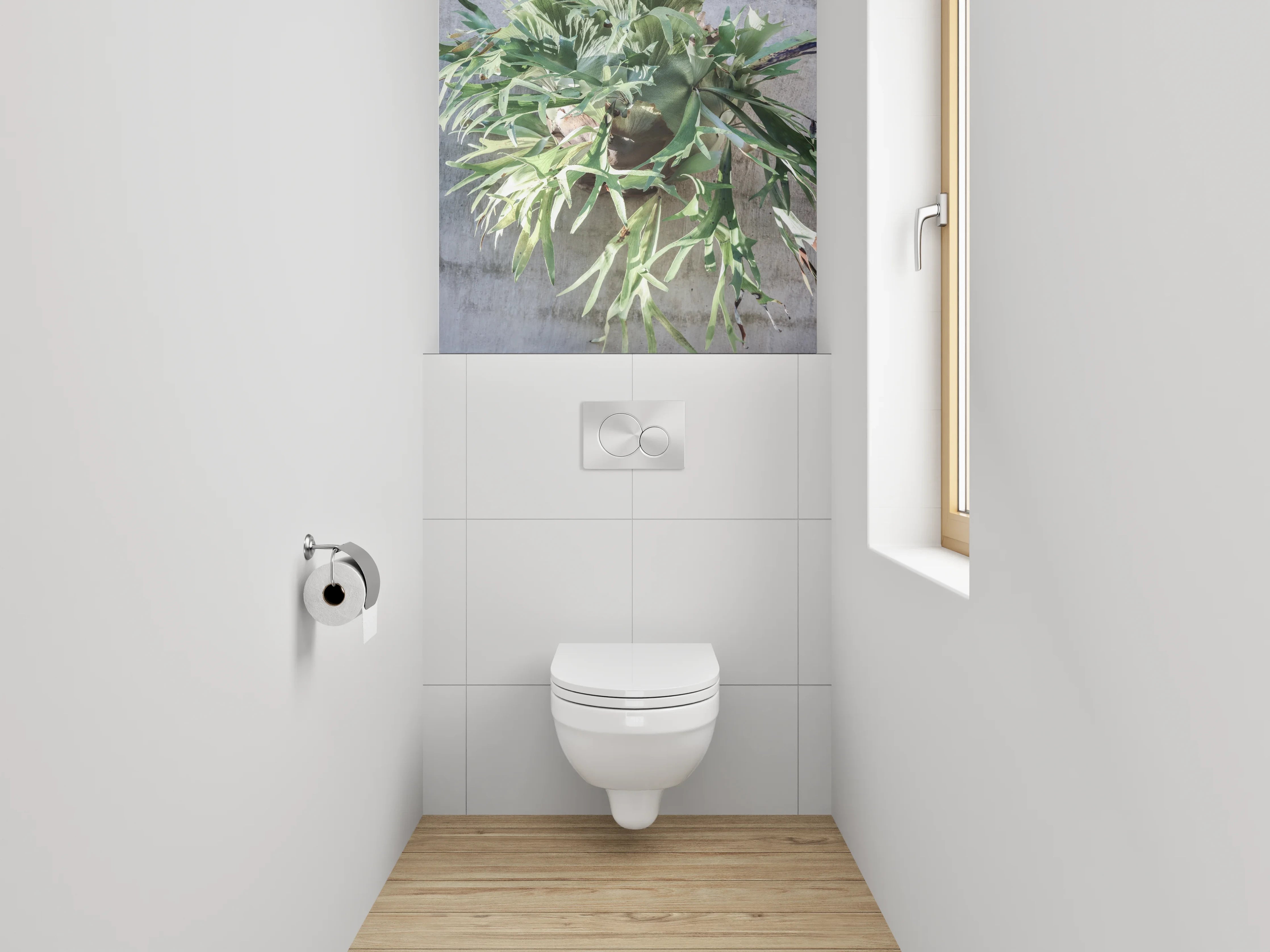 WC-Rückwand - Stilvolles Geweihfarn-Design für moderne Bäder