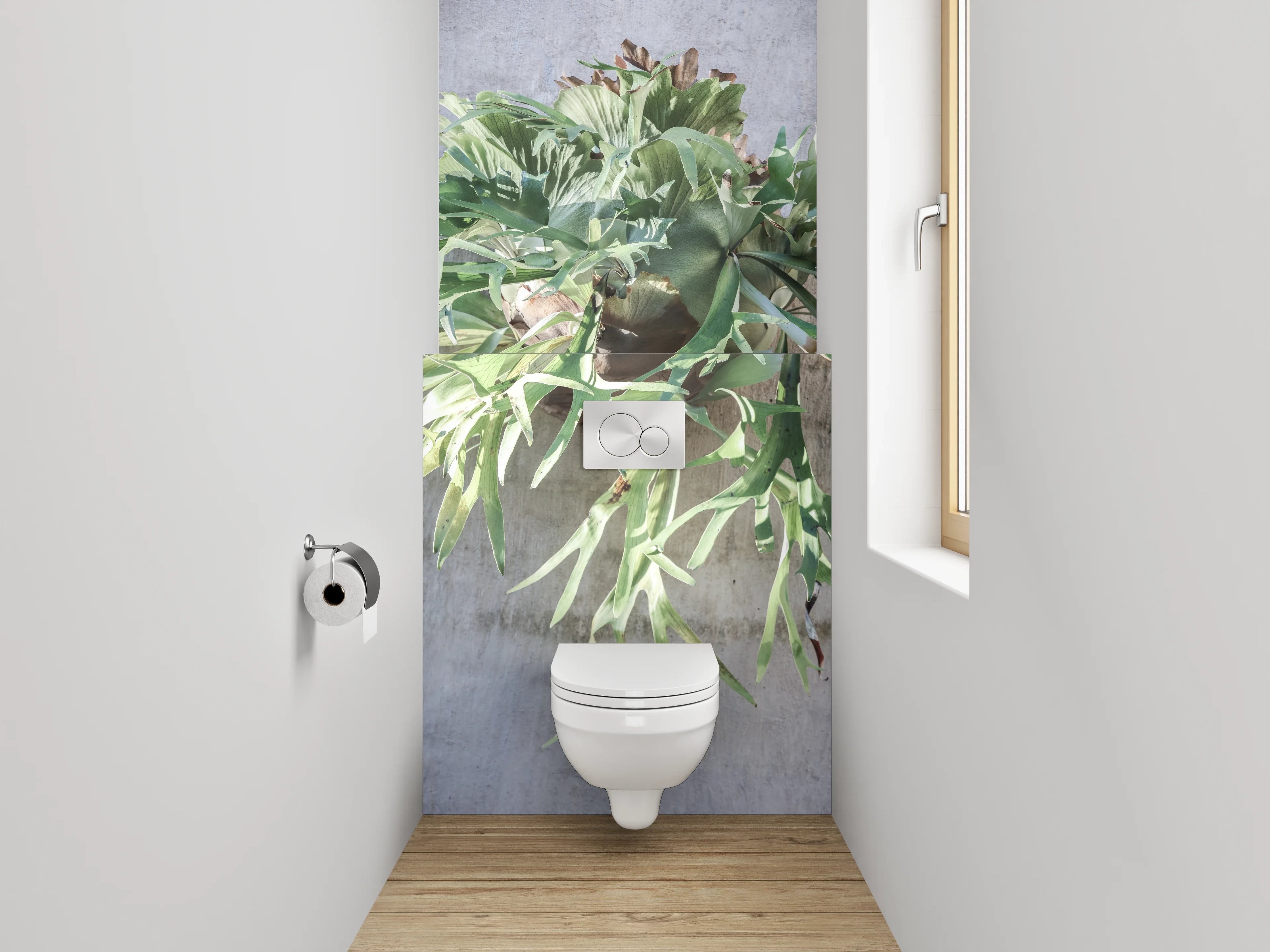 WC-Rückwand - Stilvolles Geweihfarn-Design für moderne Bäder