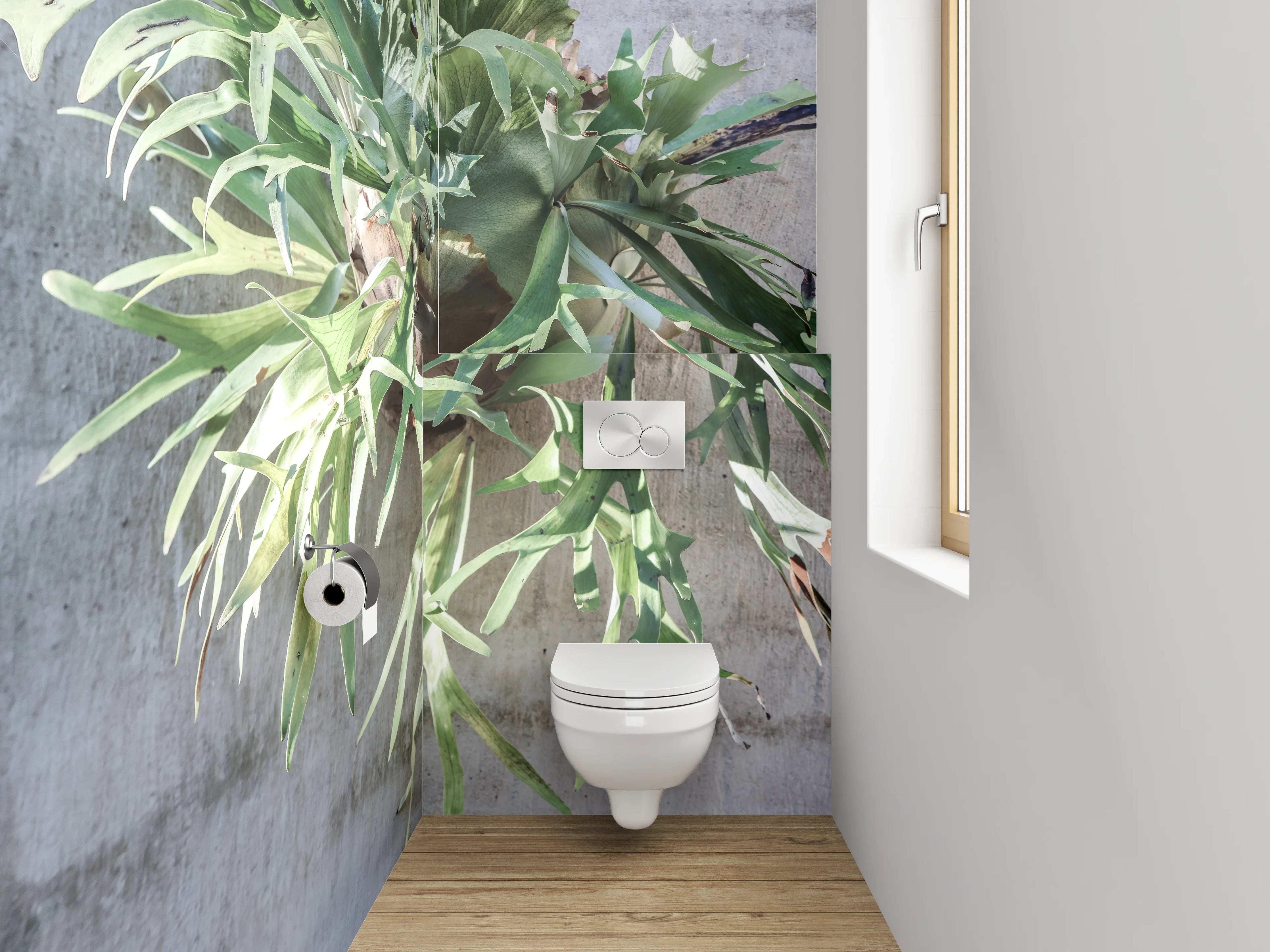 WC-Rückwand - Stilvolles Geweihfarn-Design für moderne Bäder