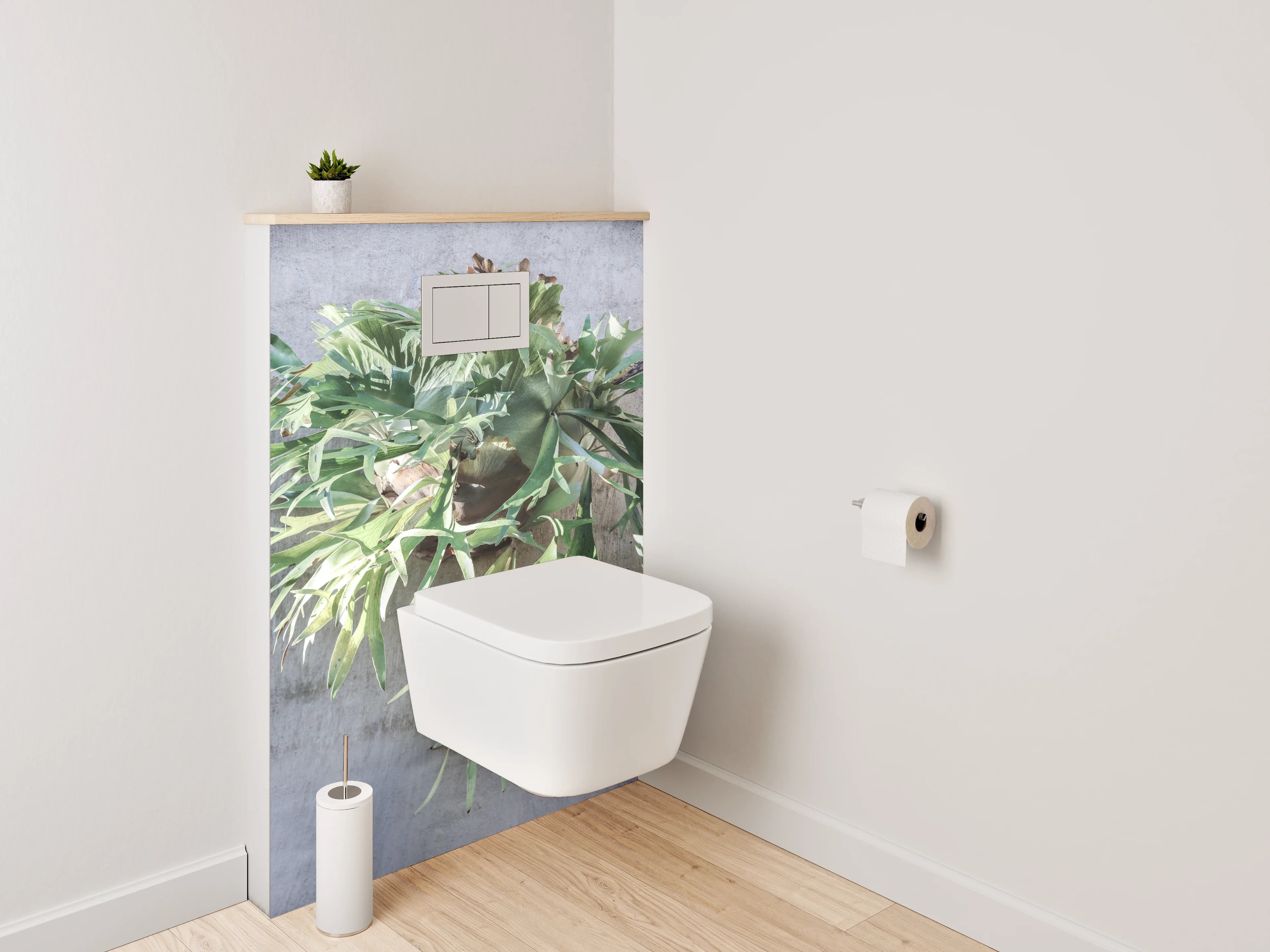 WC-Rückwand - Stilvolles Geweihfarn-Design für moderne Bäder