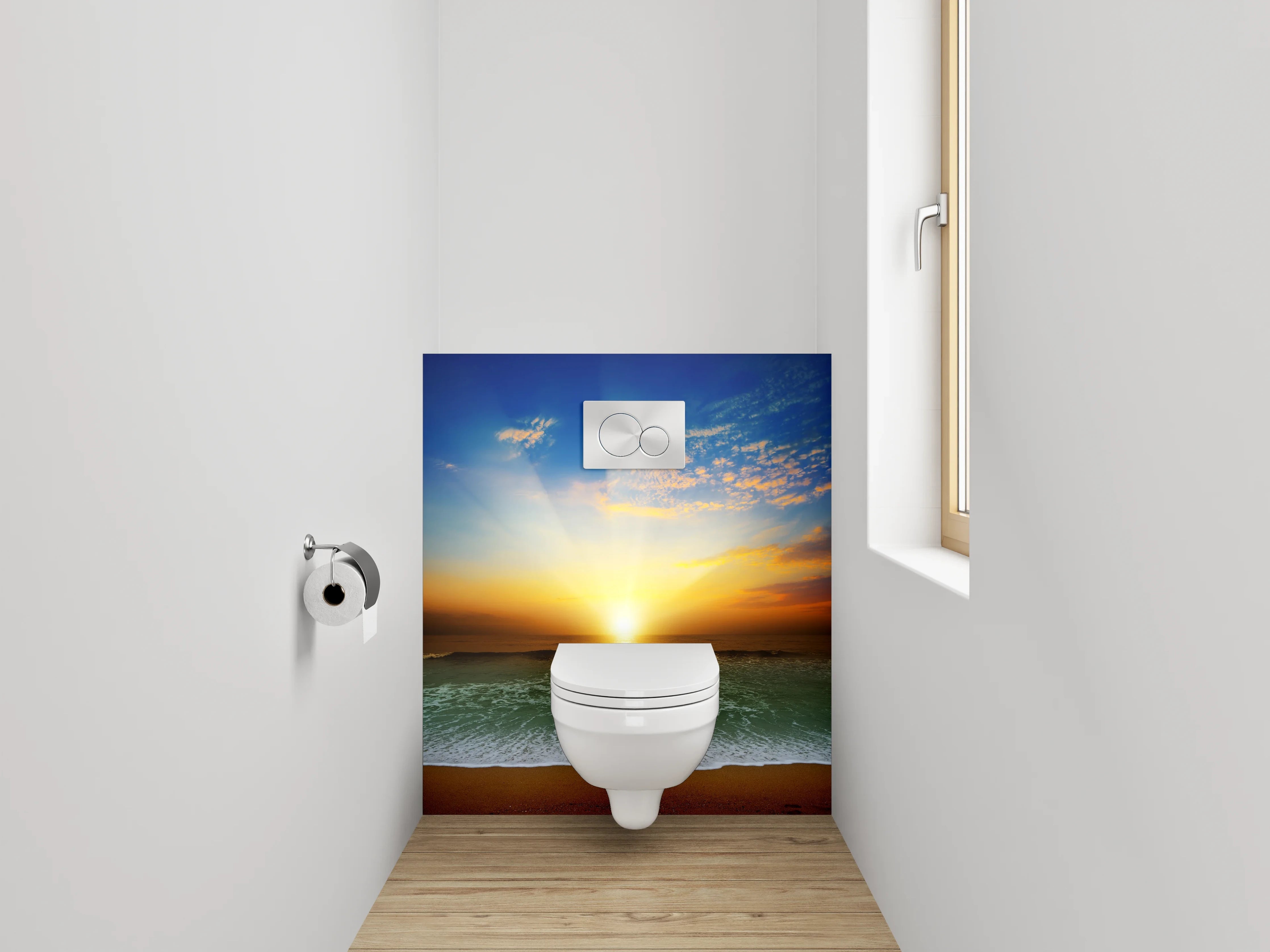 WC-Rückwand - Strand Sonnenaufgang Panorama Fotomotiv