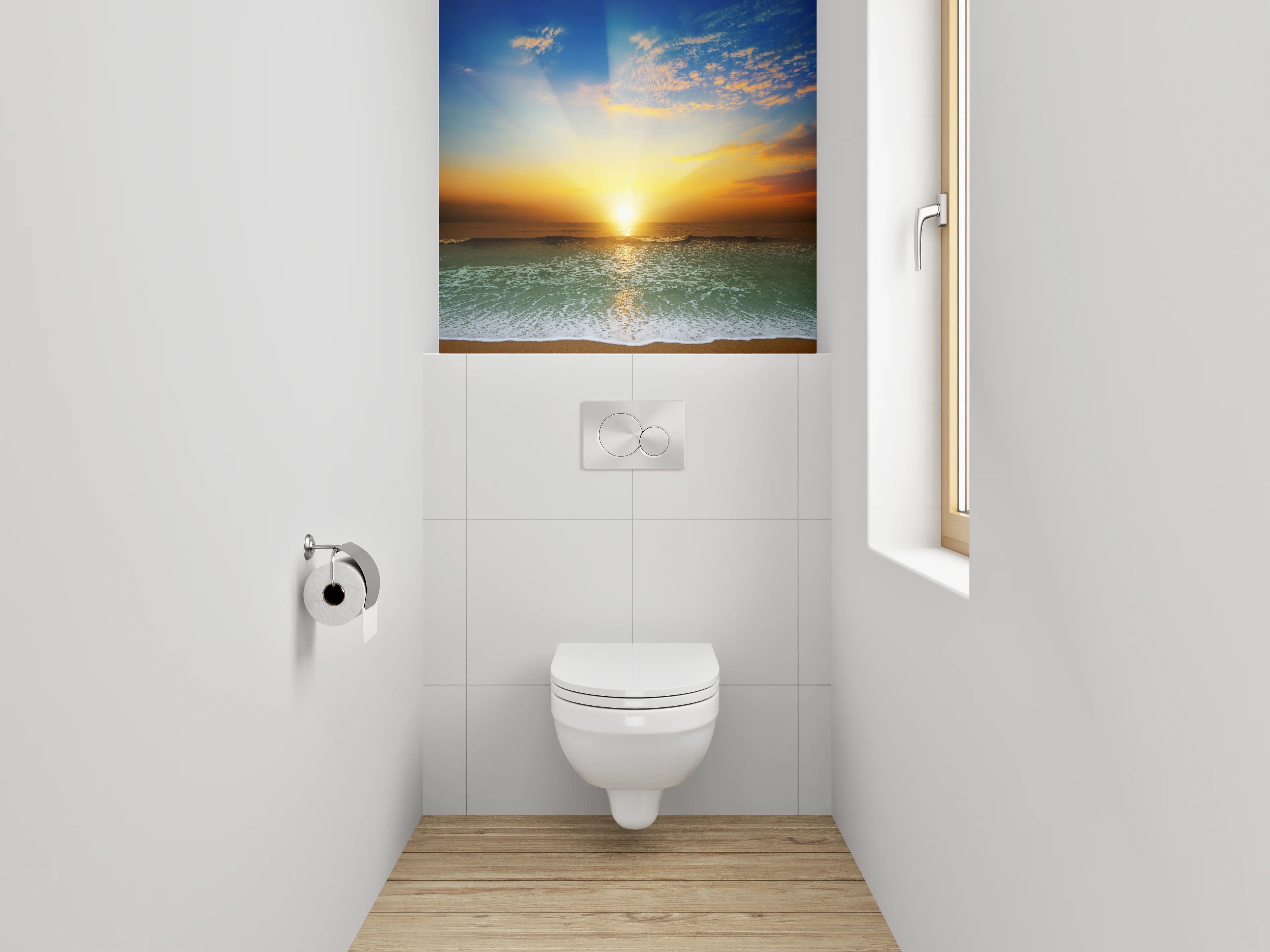 WC-Rückwand - Strand Sonnenaufgang Panorama Fotomotiv