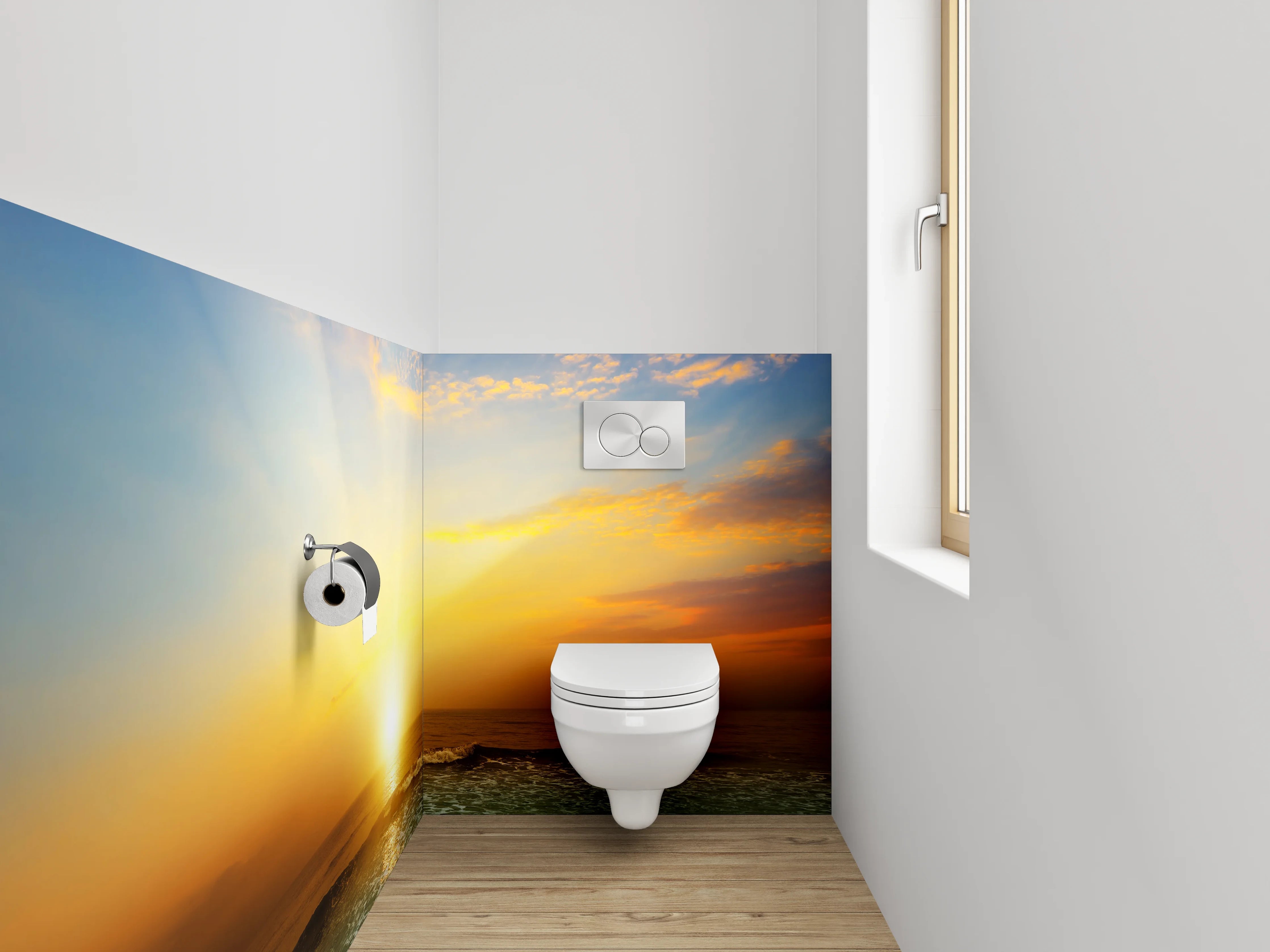 WC-Rückwand - Strand Sonnenaufgang Panorama Fotomotiv