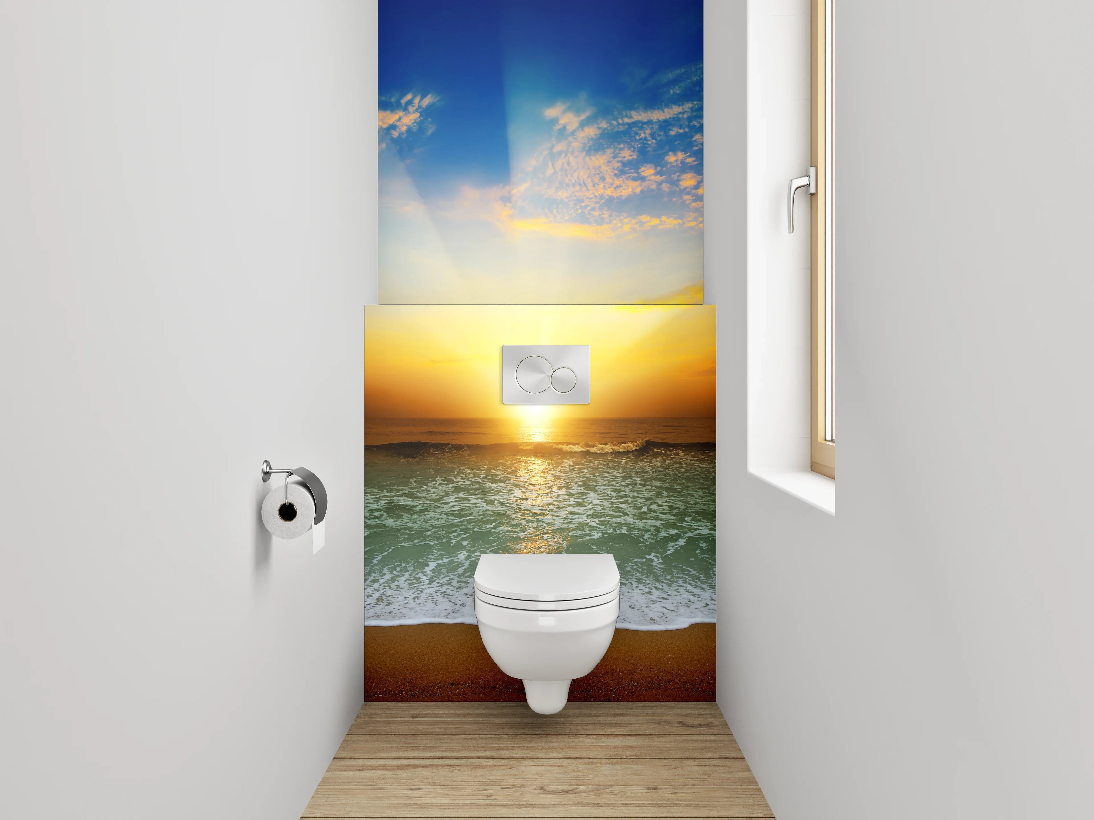 WC-Rückwand - Strand Sonnenaufgang Panorama Fotomotiv