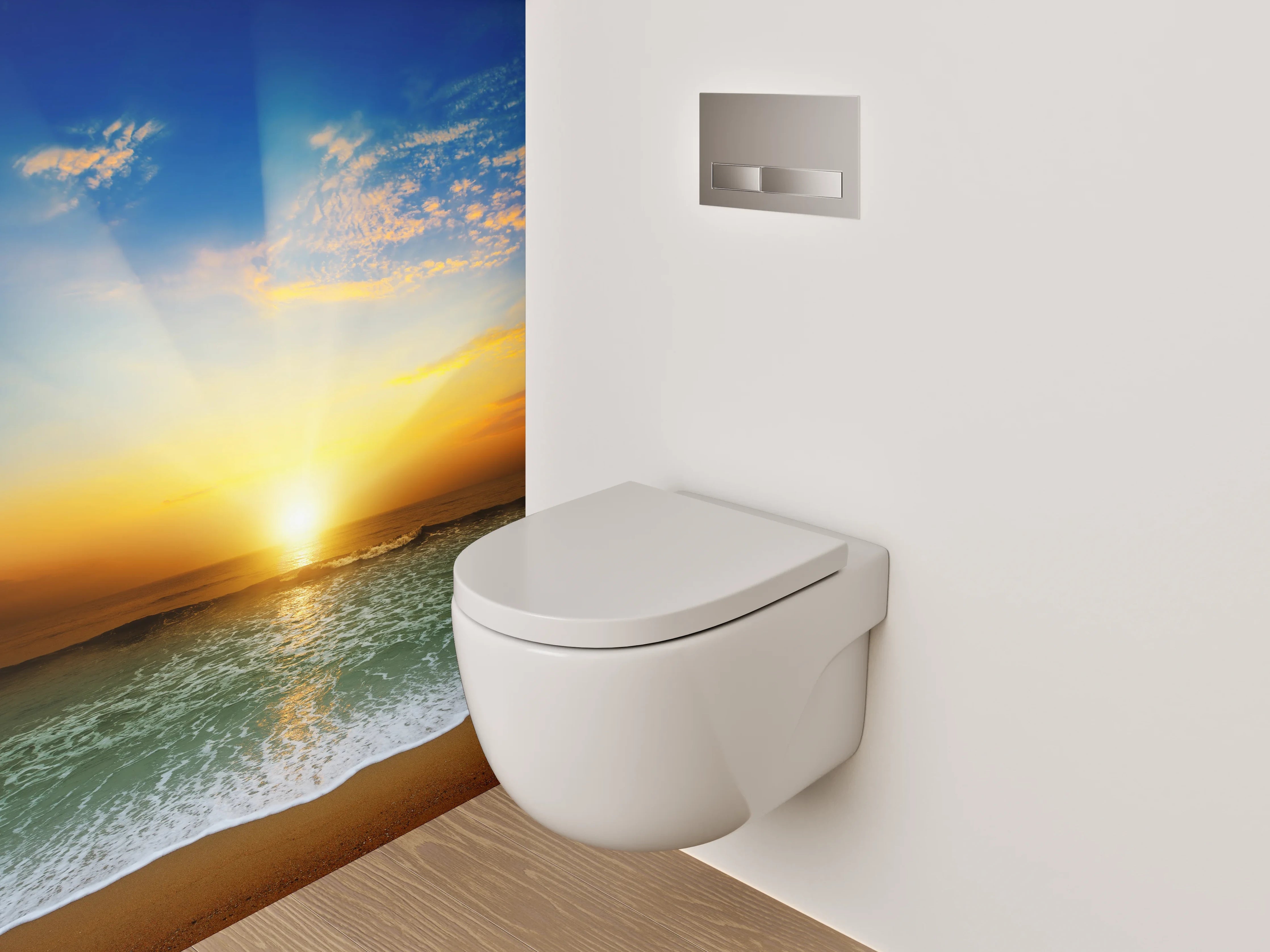 WC-Rückwand - Strand Sonnenaufgang Panorama Fotomotiv