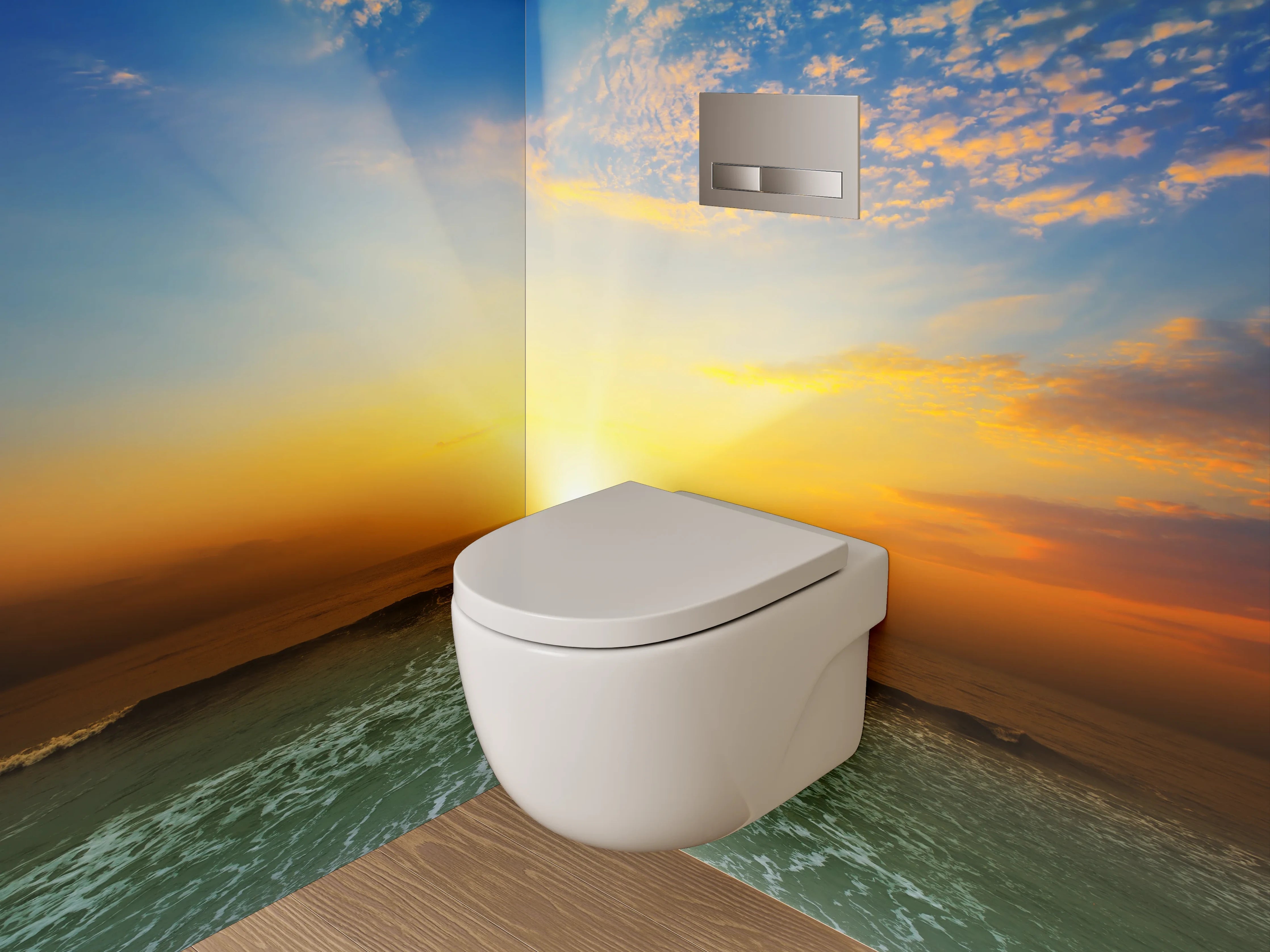 WC-Rückwand - Strand Sonnenaufgang Panorama Fotomotiv