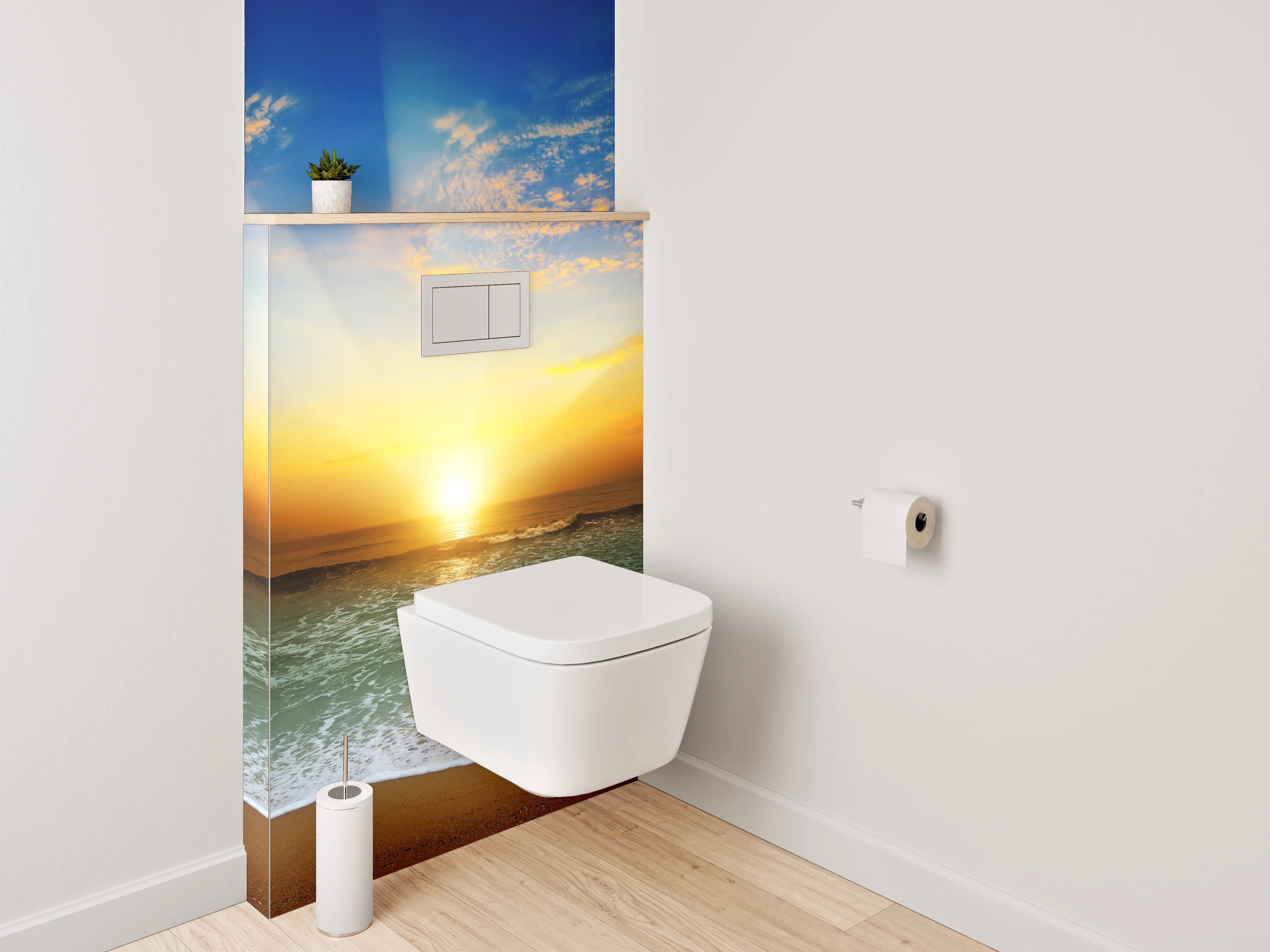 WC-Rückwand - Strand Sonnenaufgang Panorama Fotomotiv