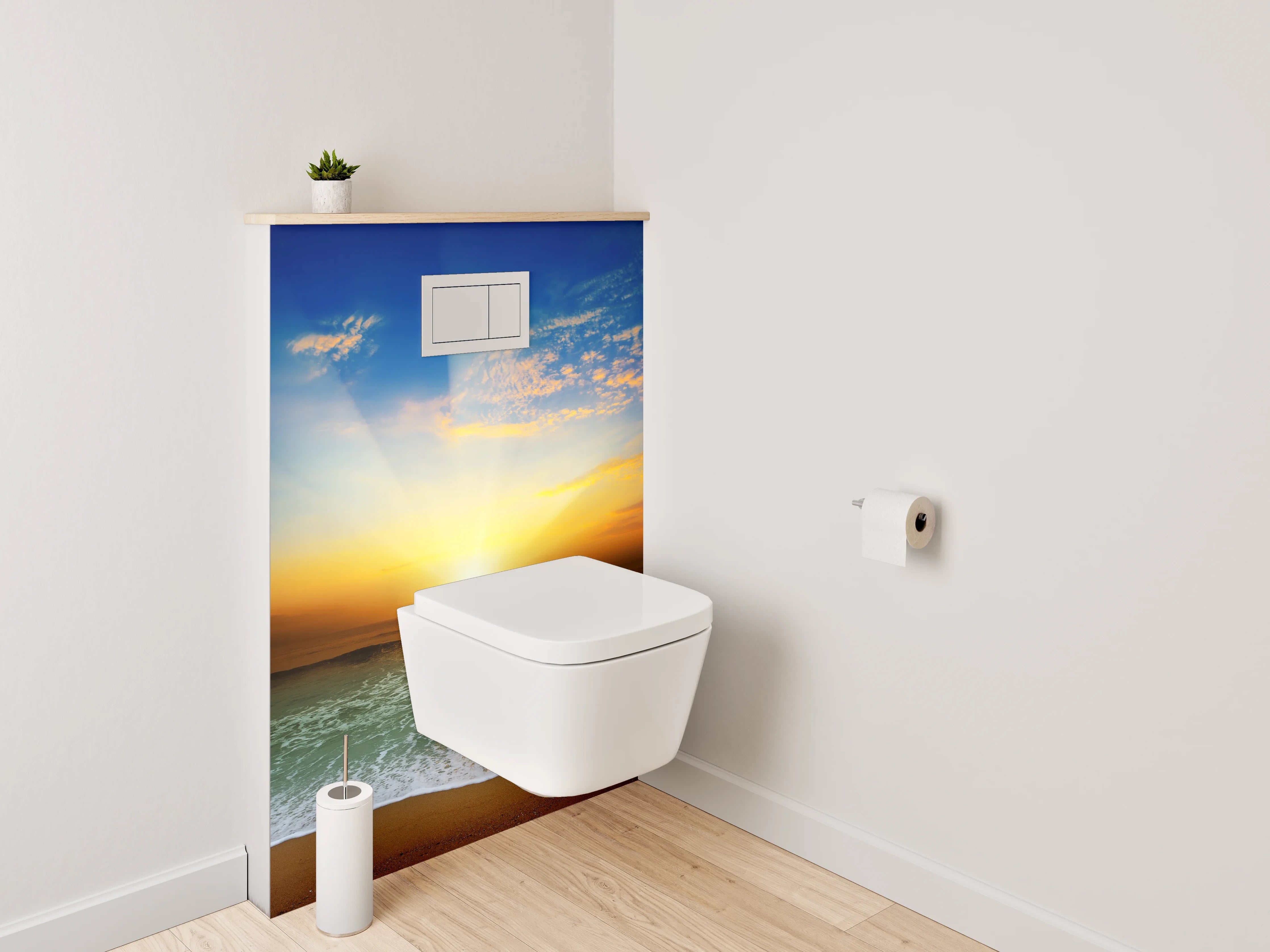 WC-Rückwand - Strand Sonnenaufgang Panorama Fotomotiv