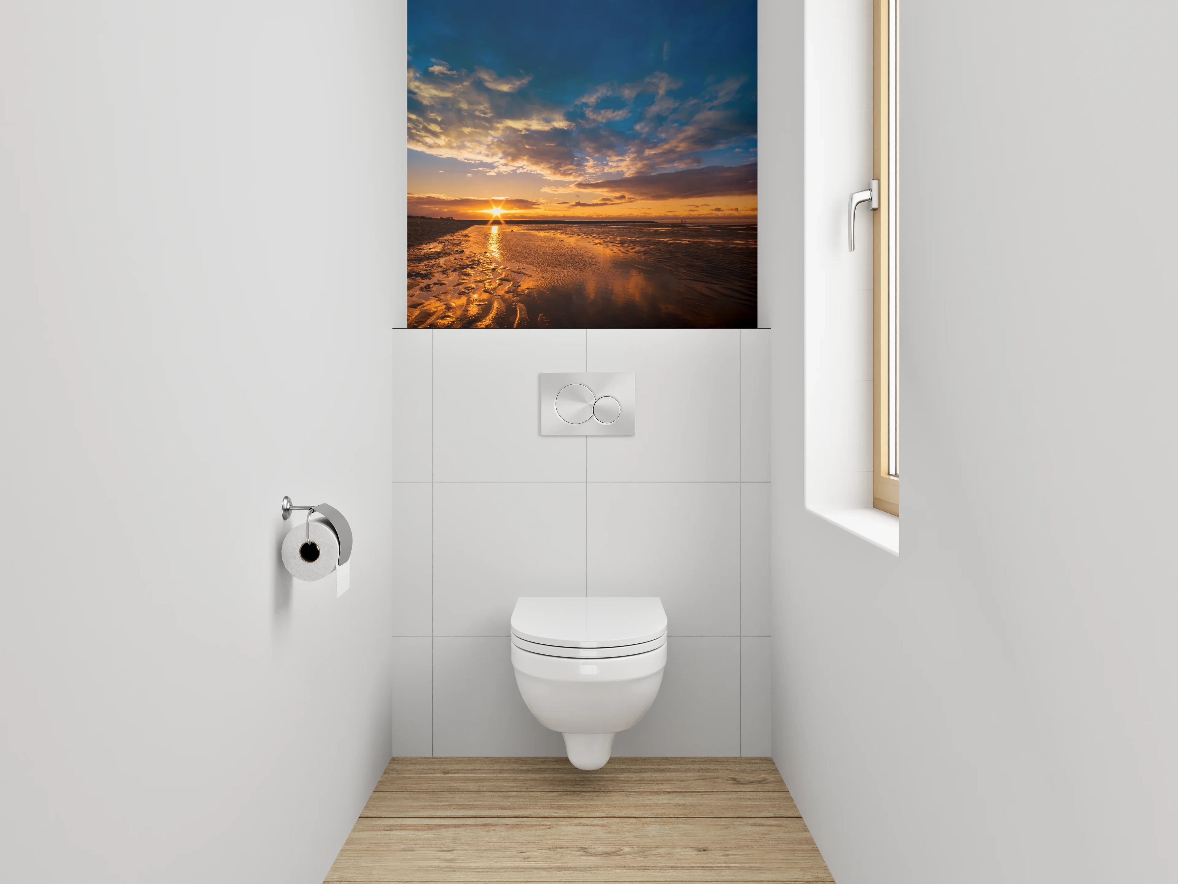 WC-Rückwand - Strand Sonnenuntergang Panorama