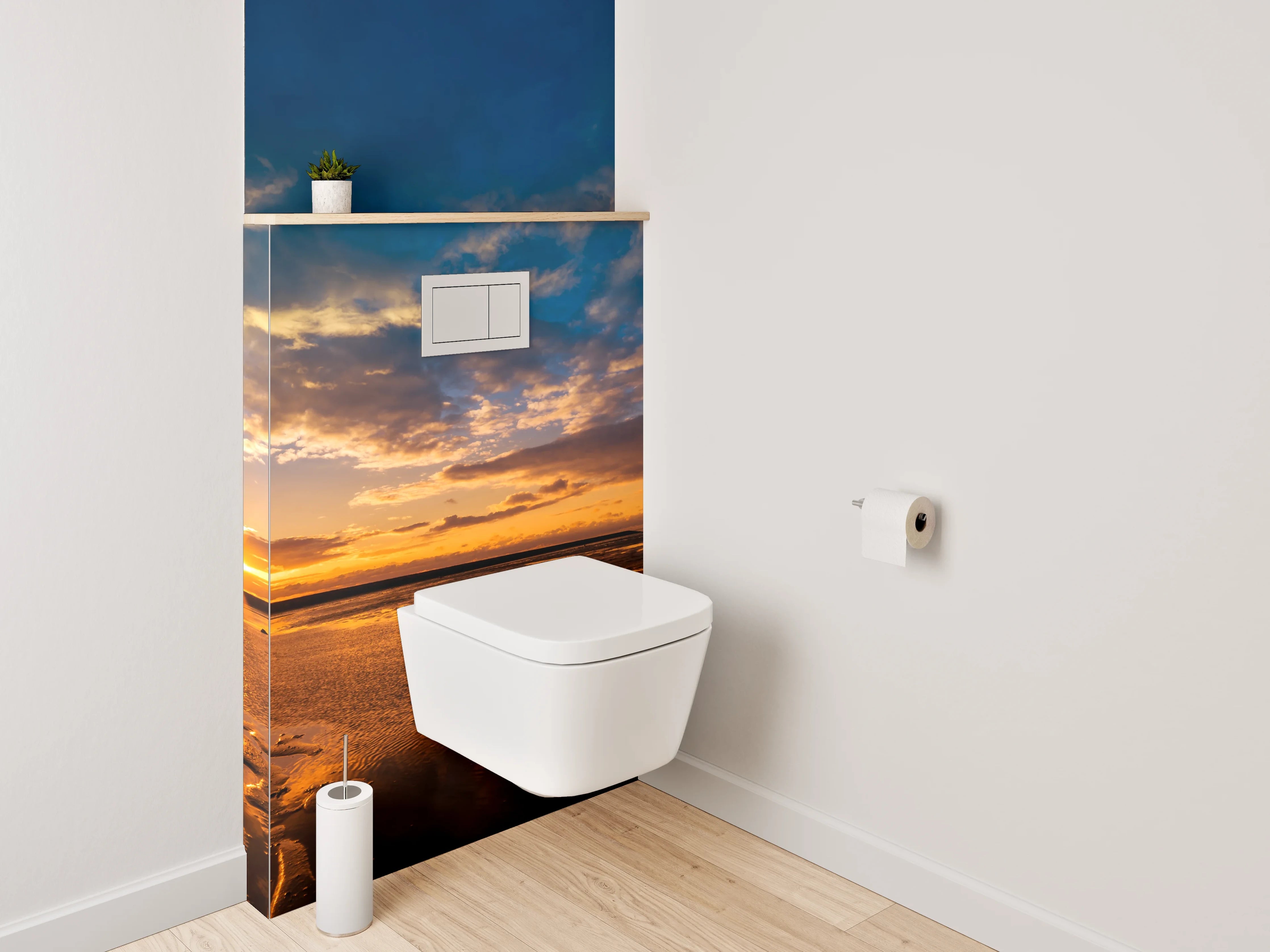 WC-Rückwand - Strand Sonnenuntergang Panorama