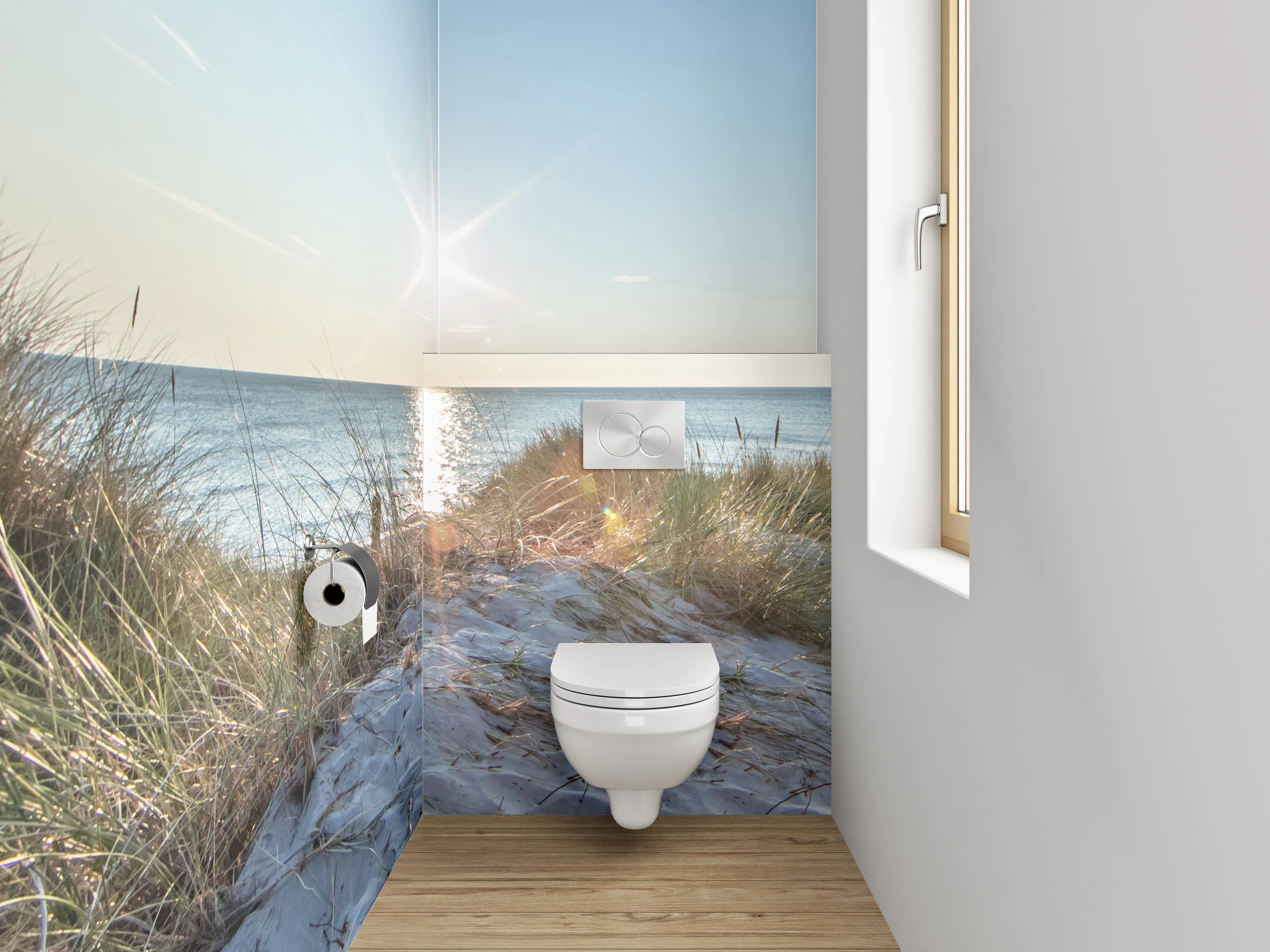 WC-Rückwand - Strand & Dünen Sonnenaufgang