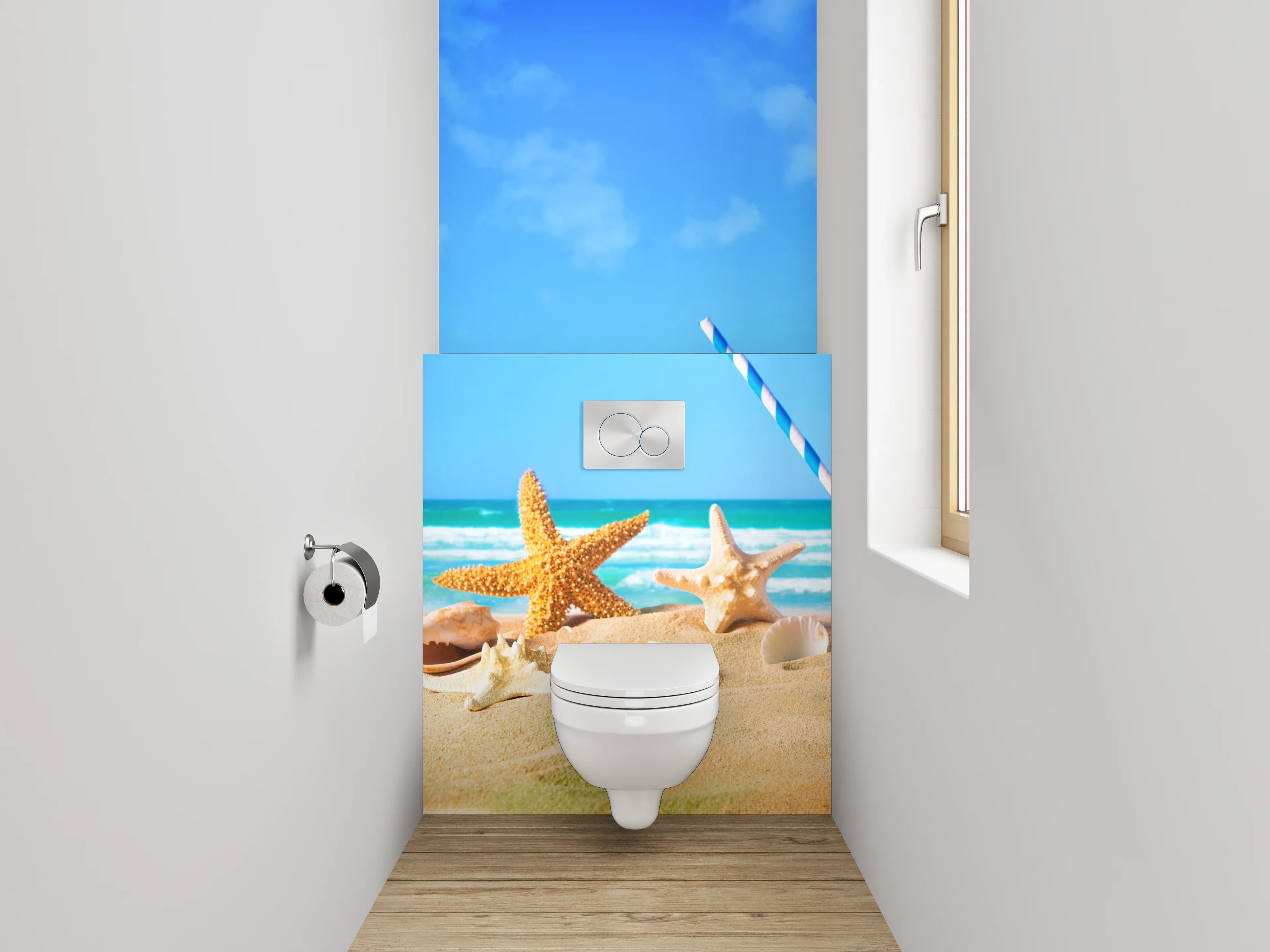 WC-Rückwand - Strand & Meer Genussmotiv Sommer