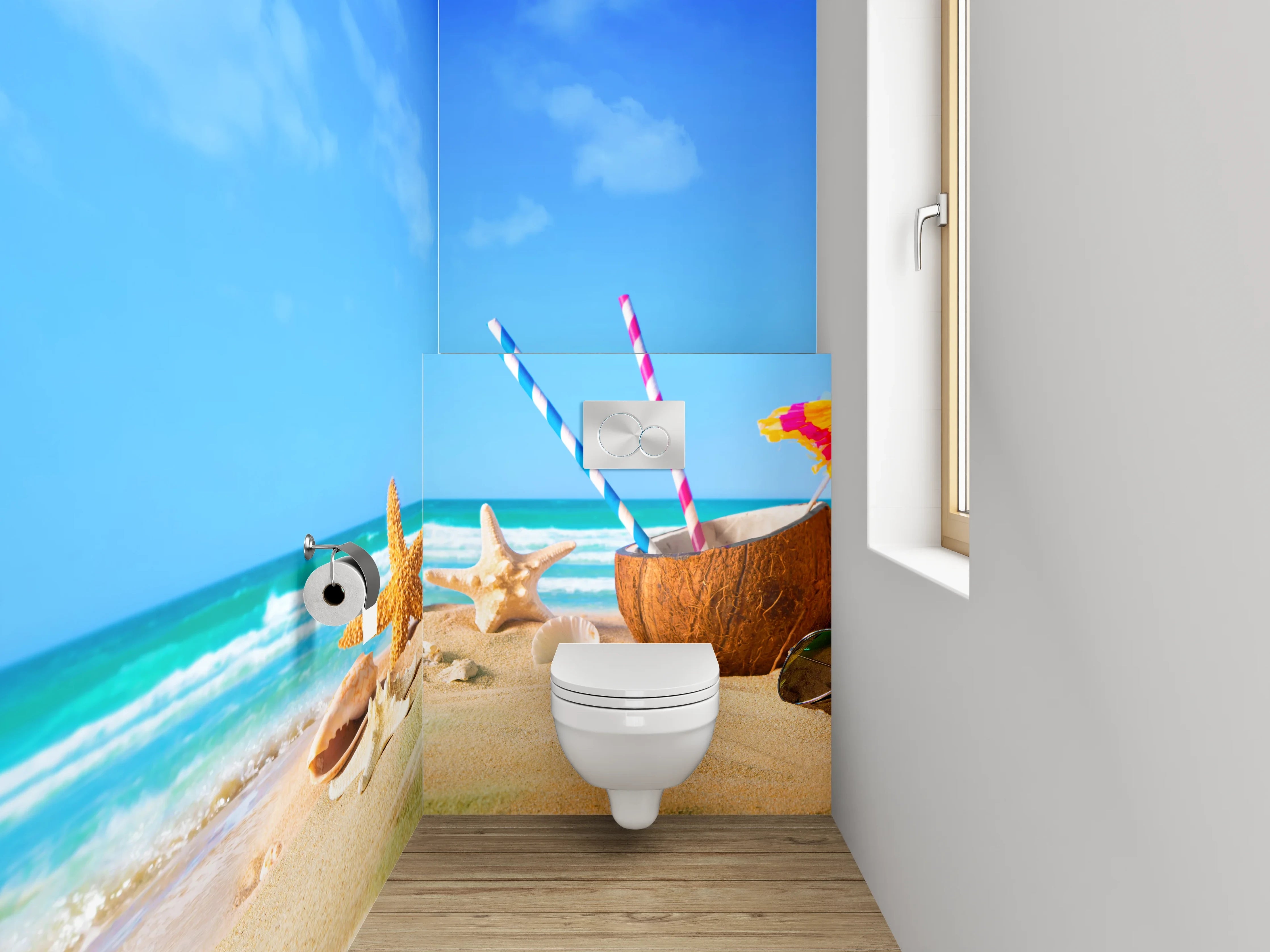WC-Rückwand - Strand & Meer Genussmotiv Sommer