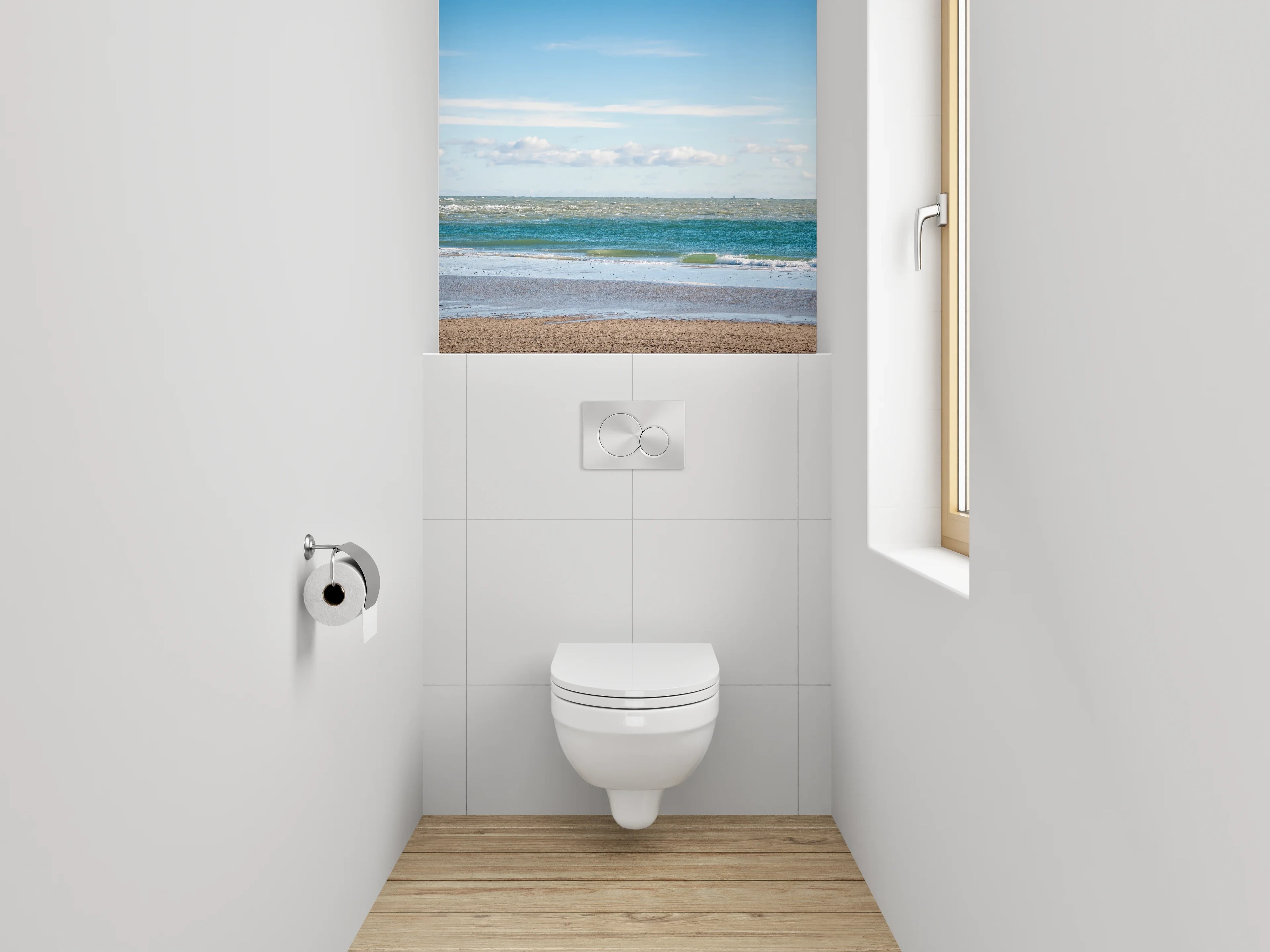 WC-Rückwand - Strand und Meer Panorama Fototapete