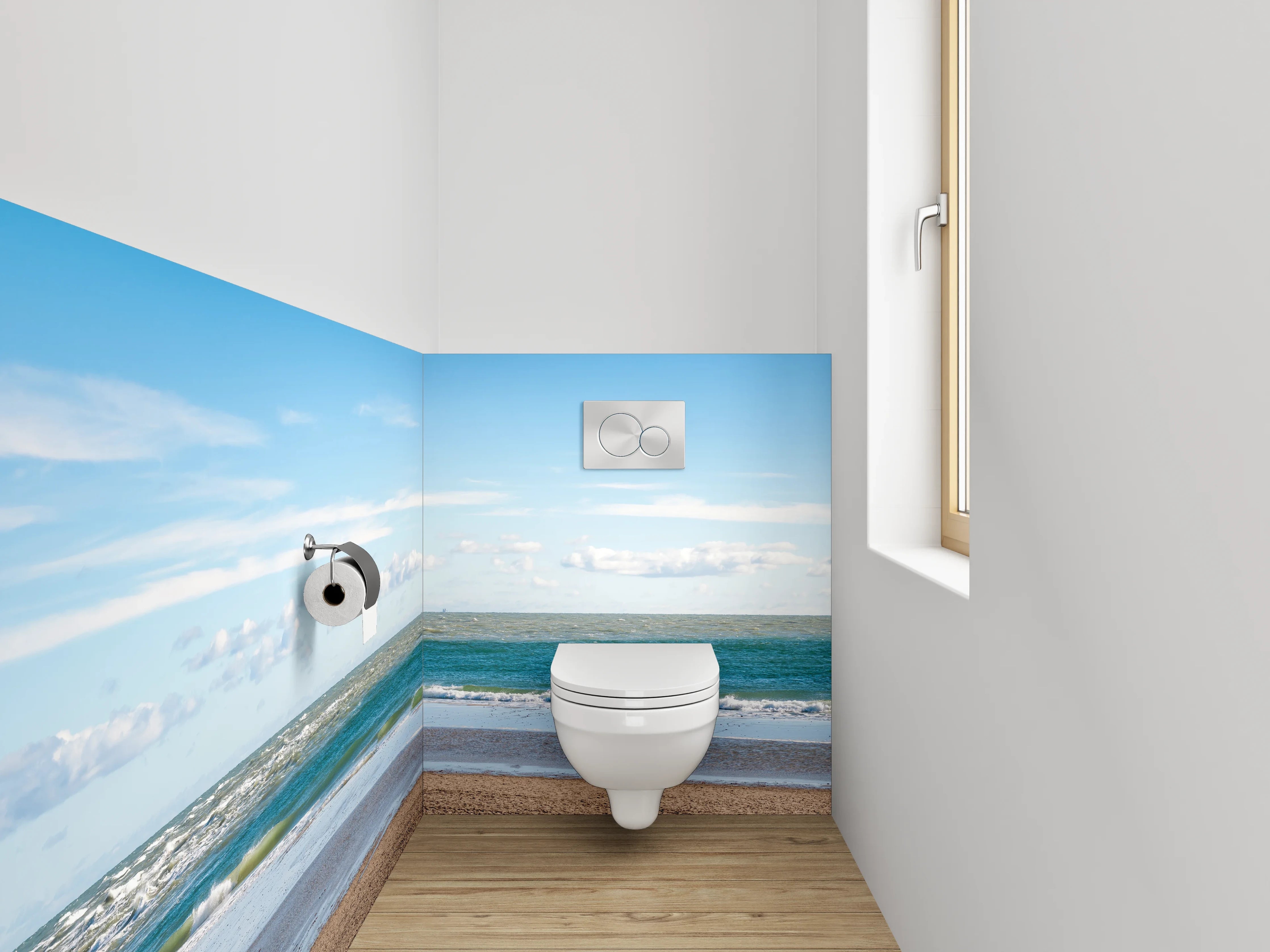 WC-Rückwand - Strand und Meer Panorama Fototapete