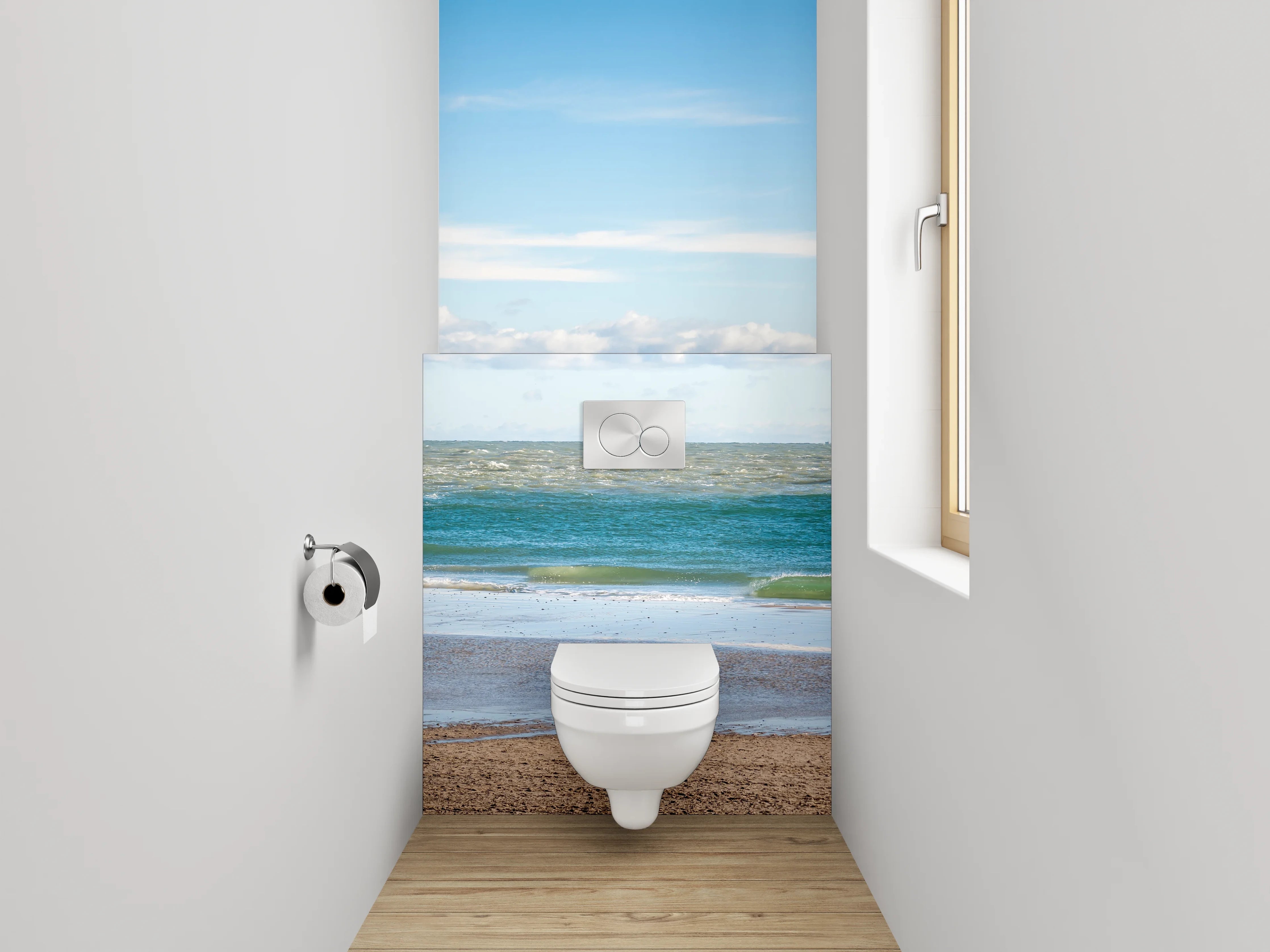 WC-Rückwand - Strand und Meer Panorama Fototapete
