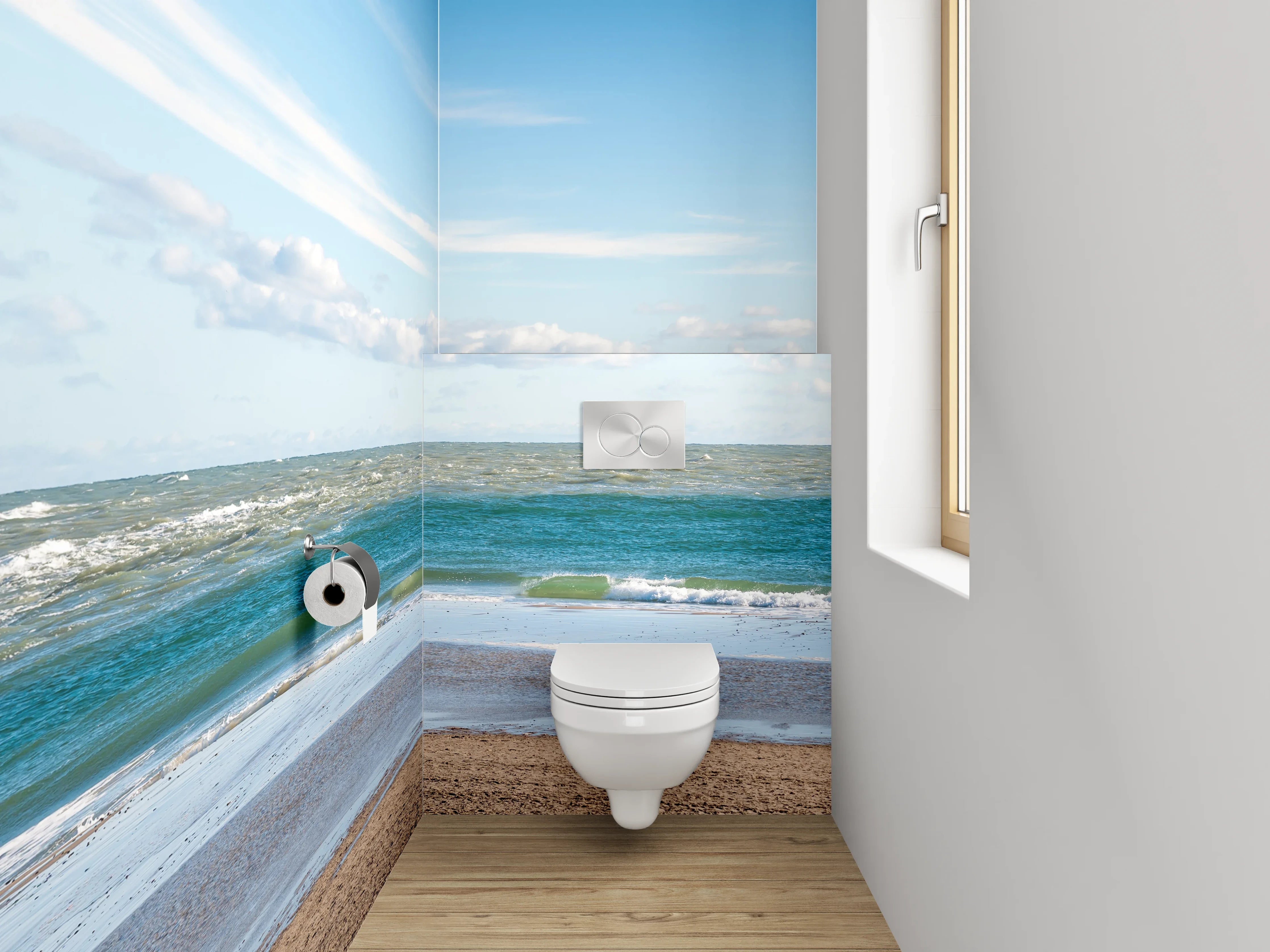 WC-Rückwand - Strand und Meer Panorama Fototapete