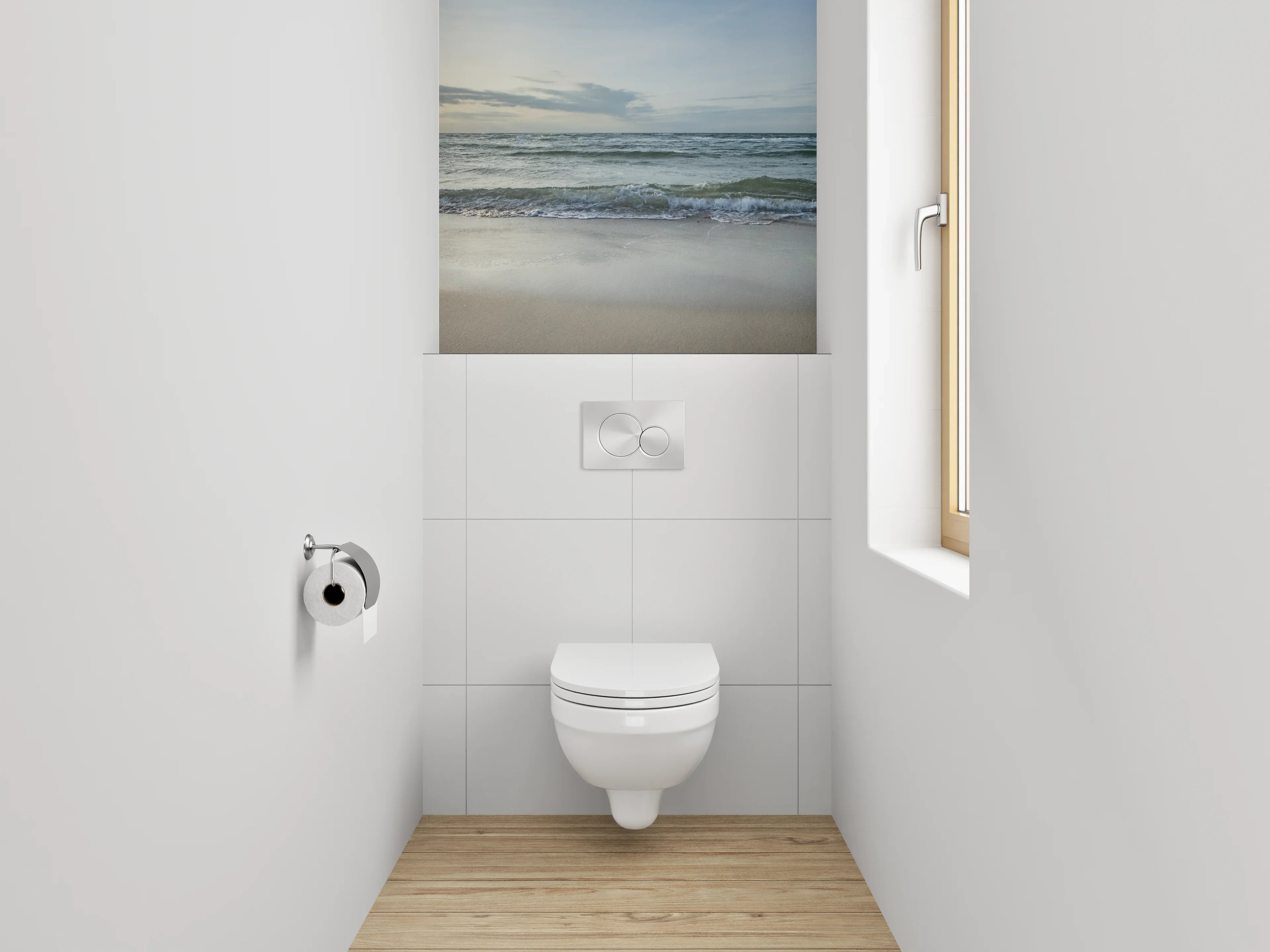 WC-Rückwand - Strand und Meer Sonnenuntergang