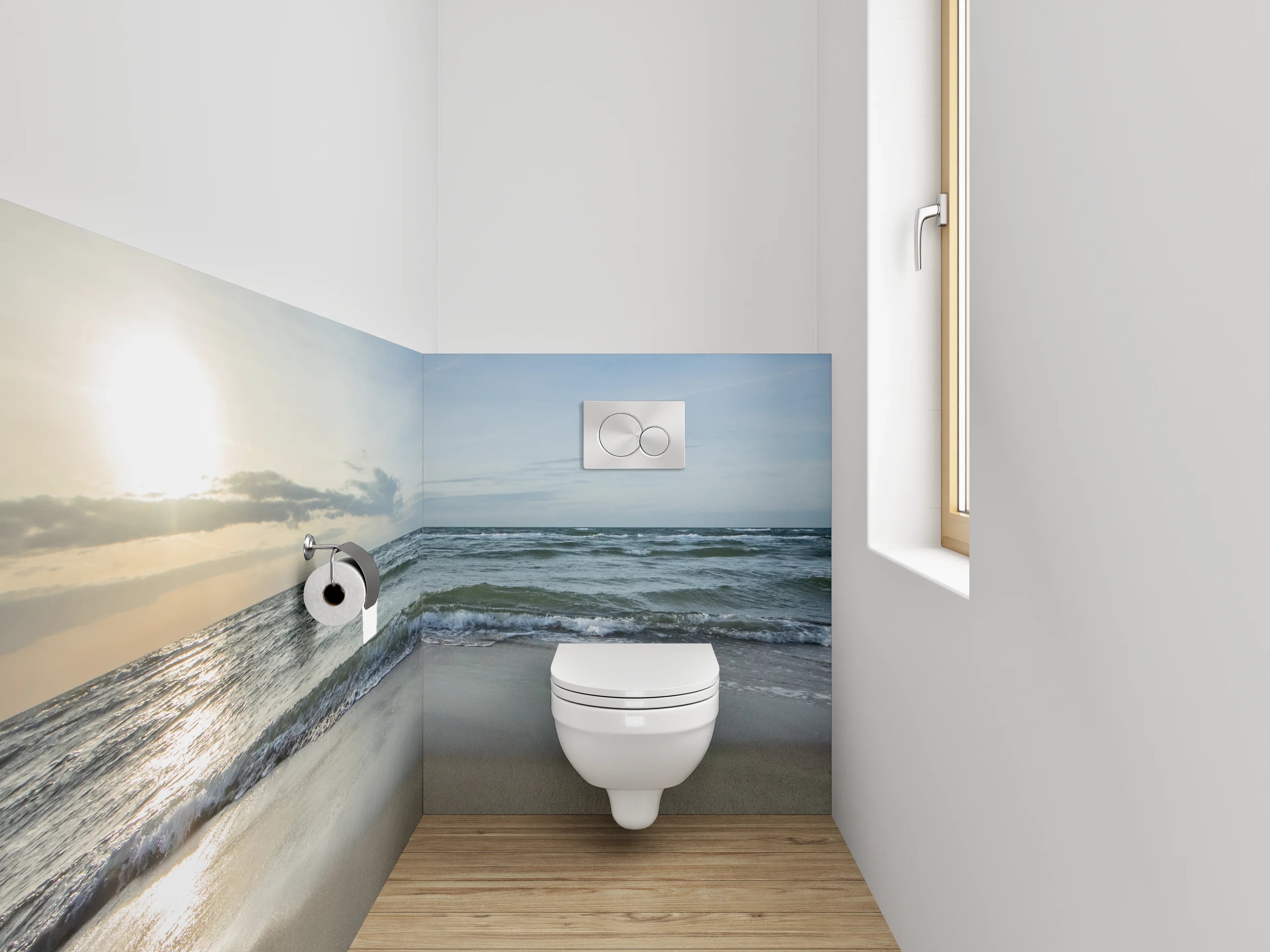 WC-Rückwand - Strand und Meer Sonnenuntergang