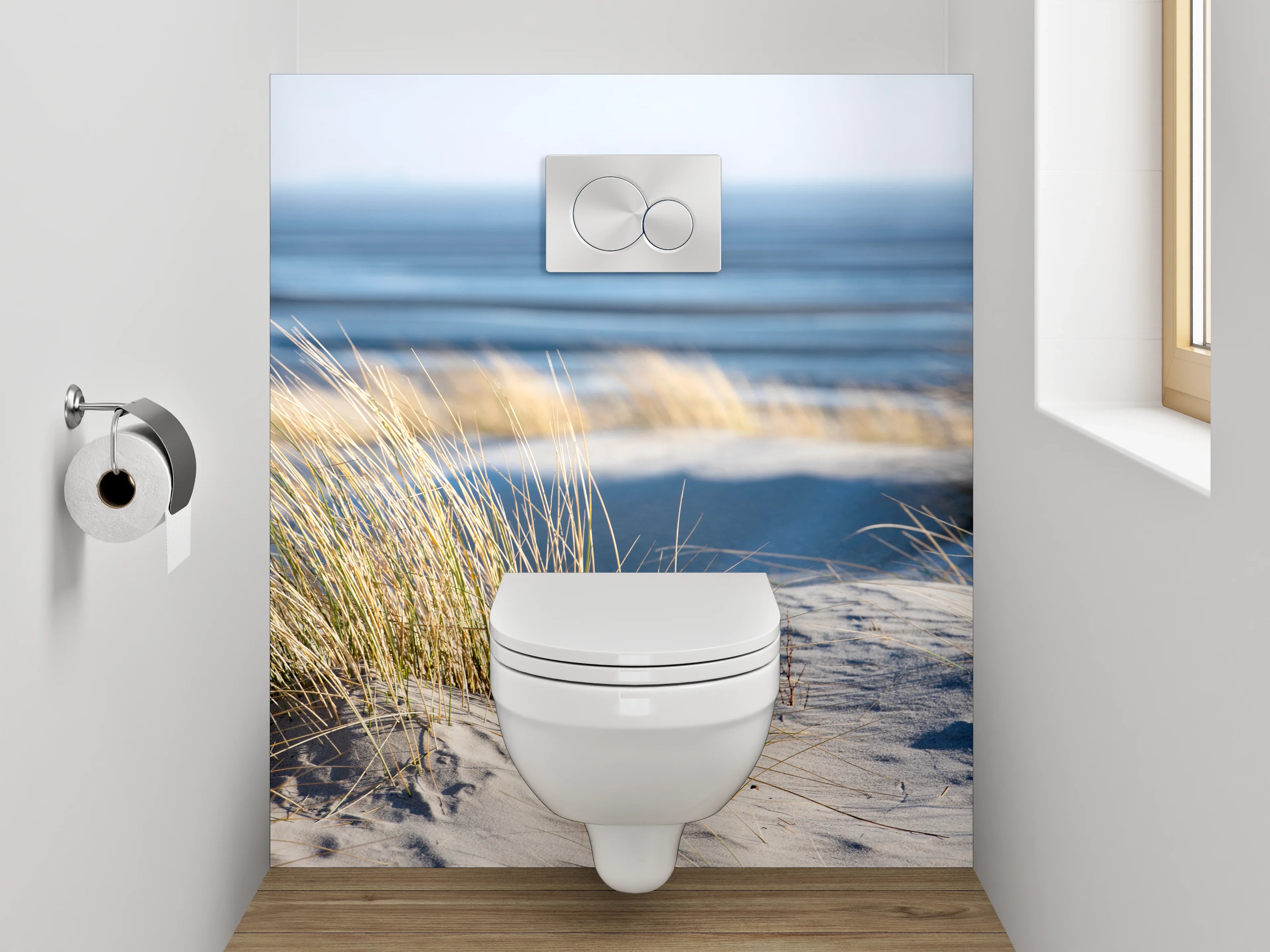 WC-Rückwand - Stranddüne mit Nordsee-Panorama