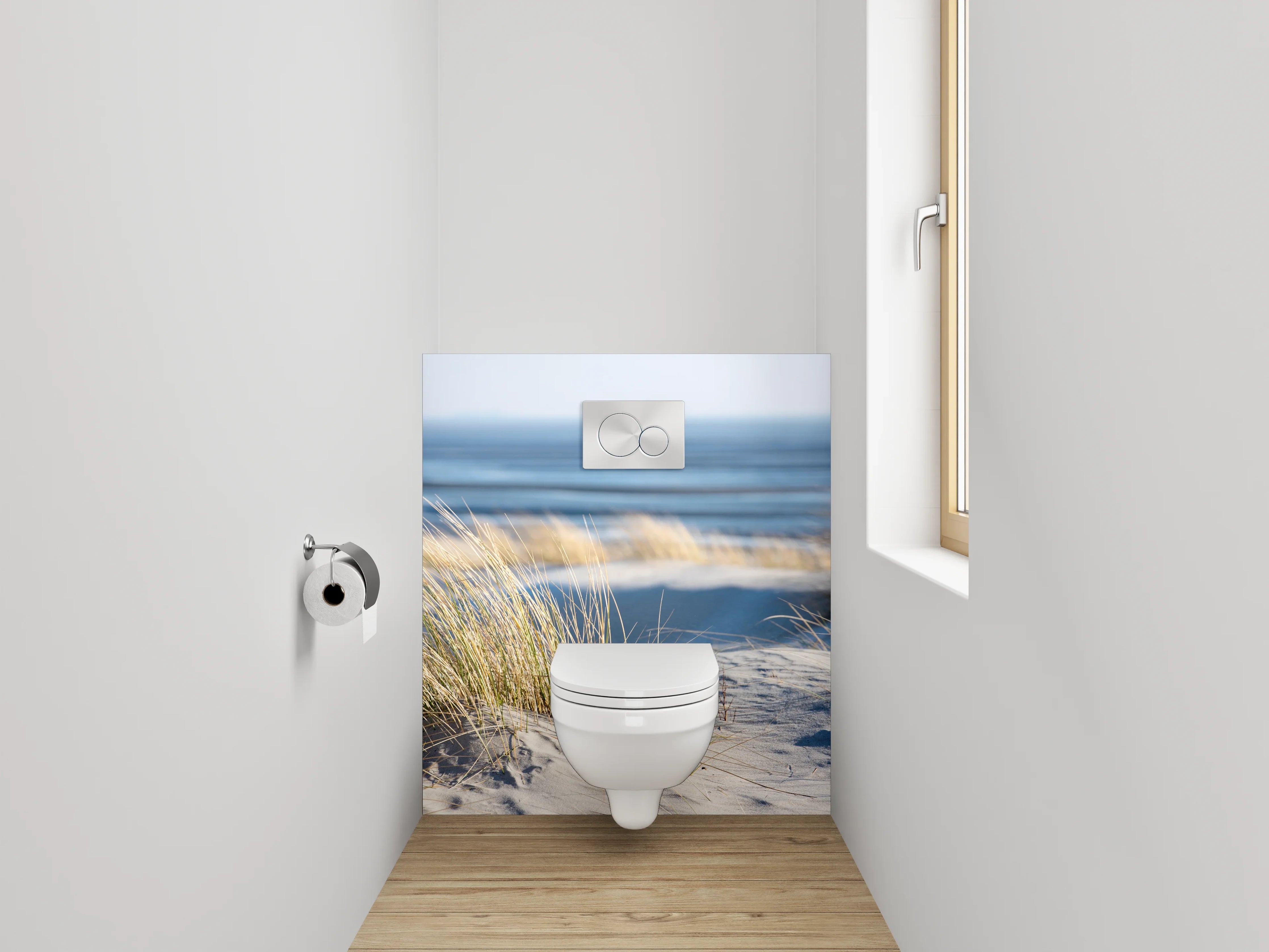 WC-Rückwand - Stranddüne mit Nordsee-Panorama