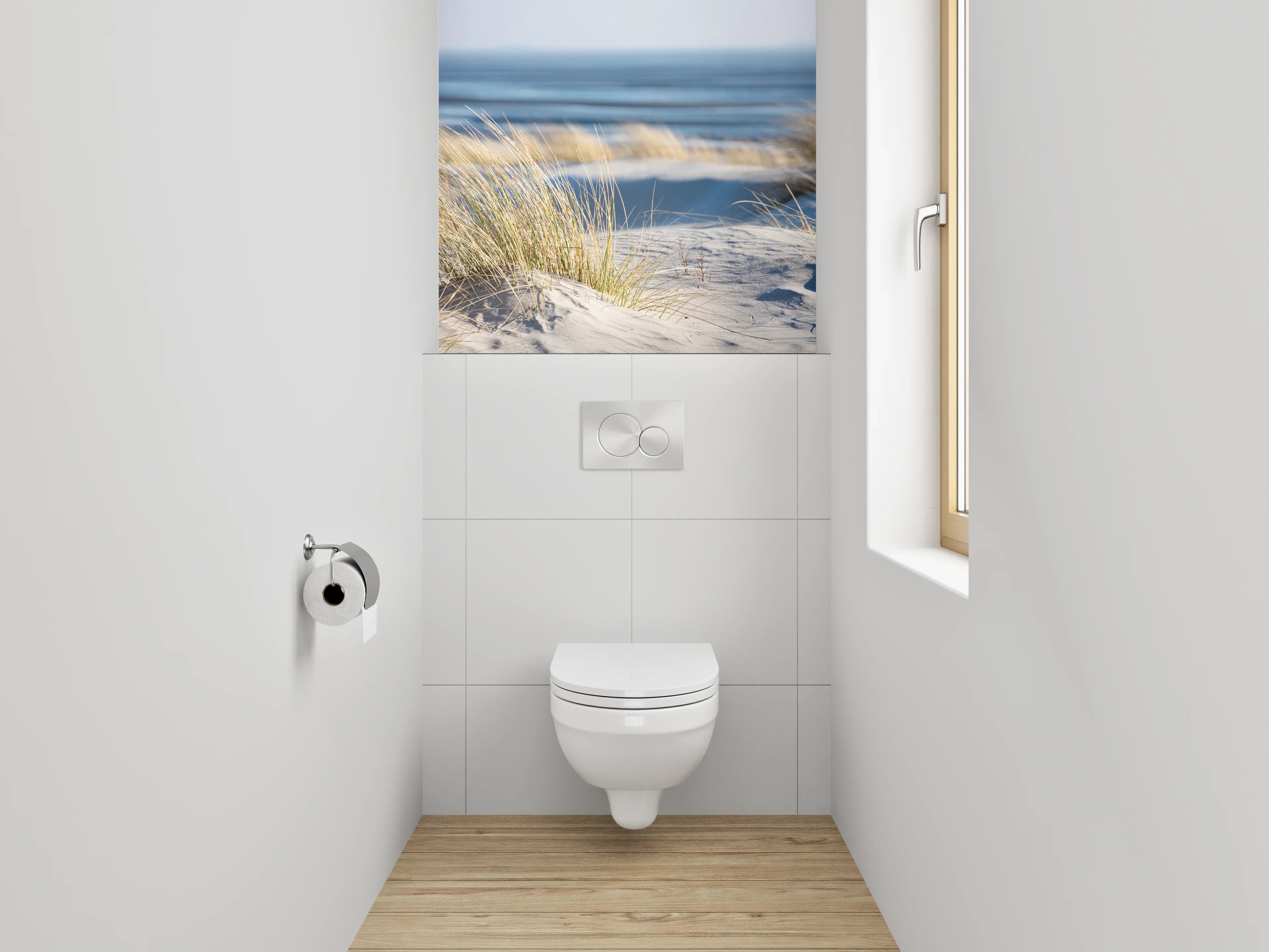WC-Rückwand - Stranddüne mit Nordsee-Panorama