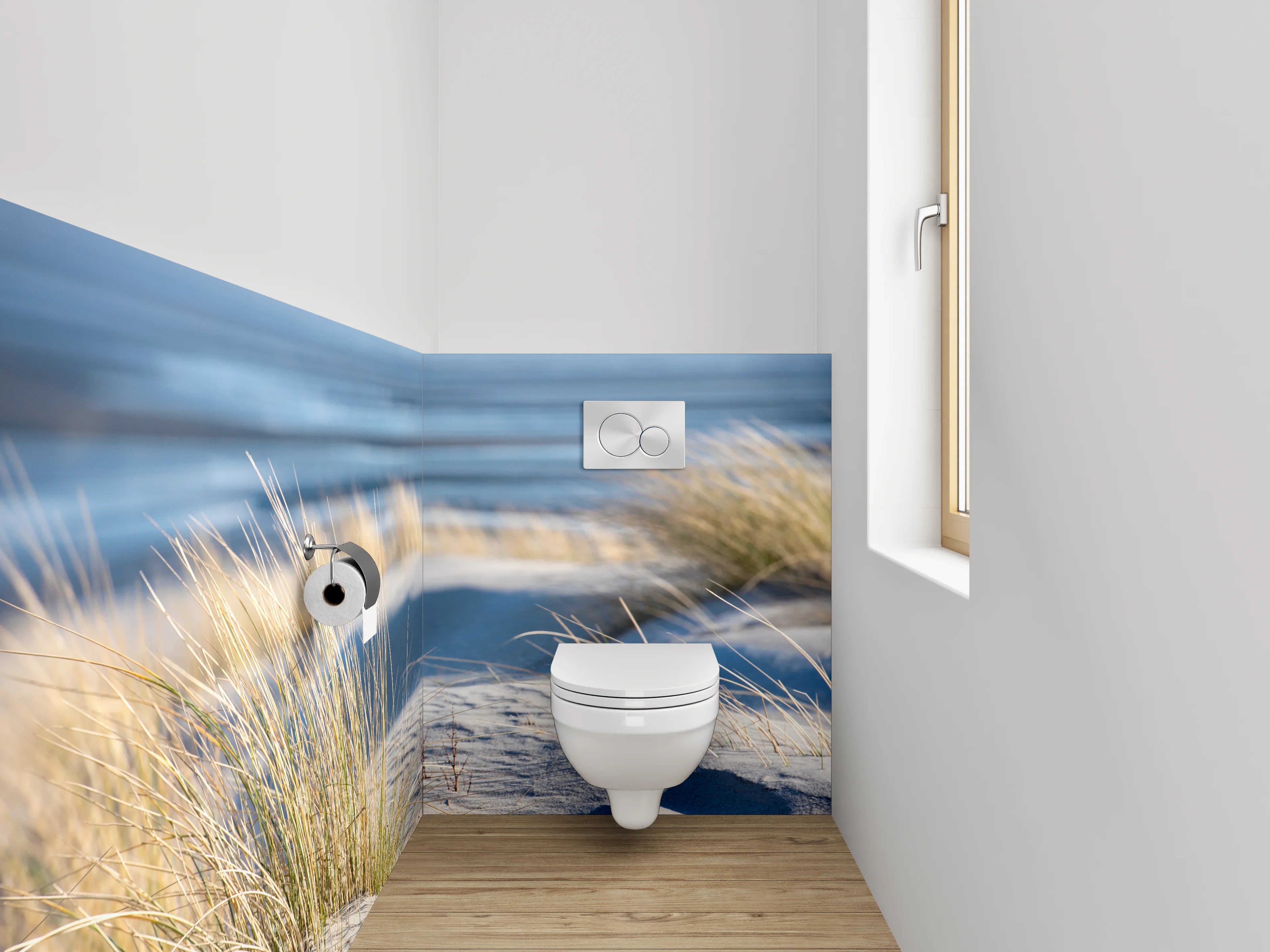 WC-Rückwand - Stranddüne mit Nordsee-Panorama