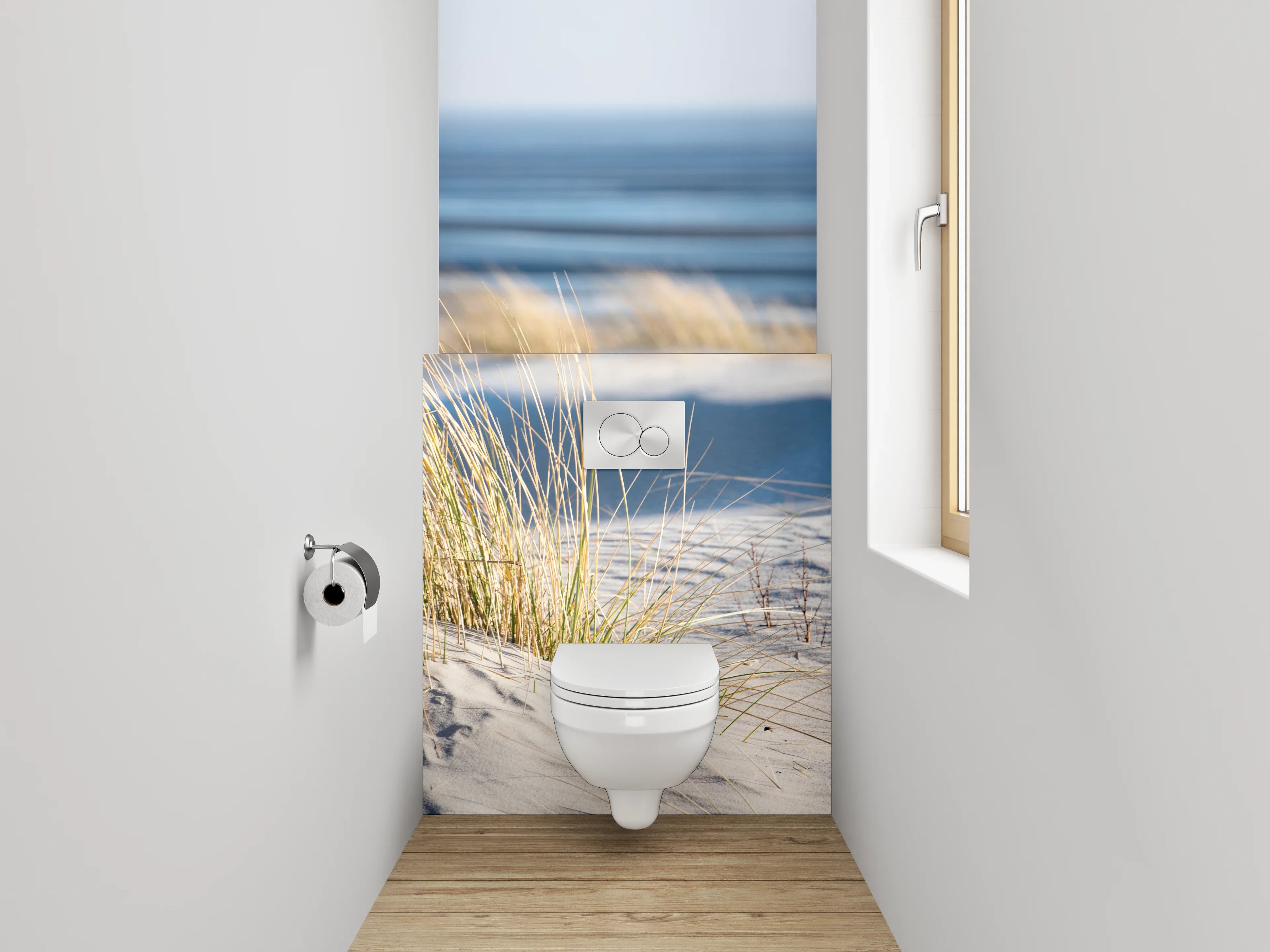 WC-Rückwand - Stranddüne mit Nordsee-Panorama