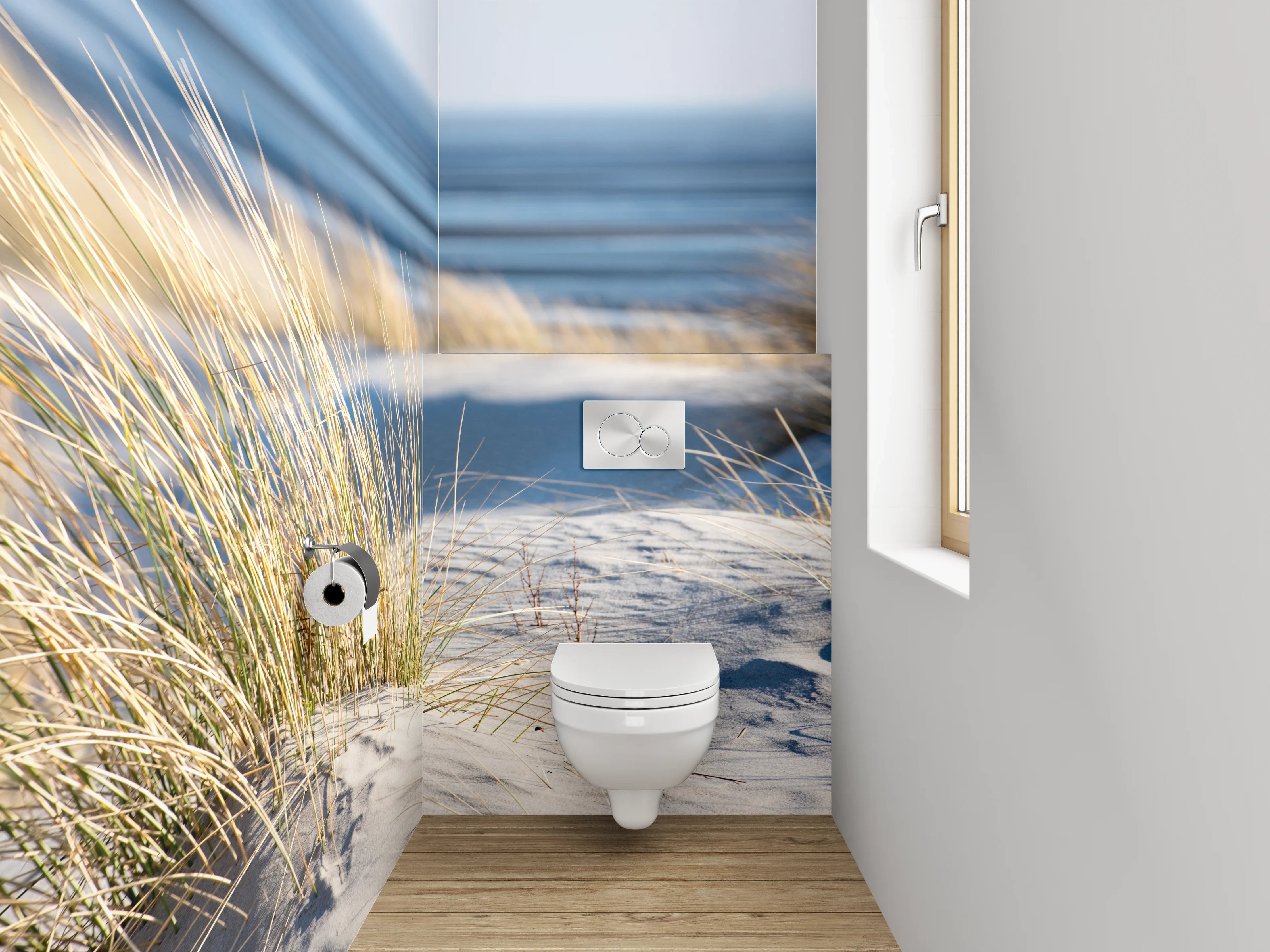 WC-Rückwand - Stranddüne mit Nordsee-Panorama