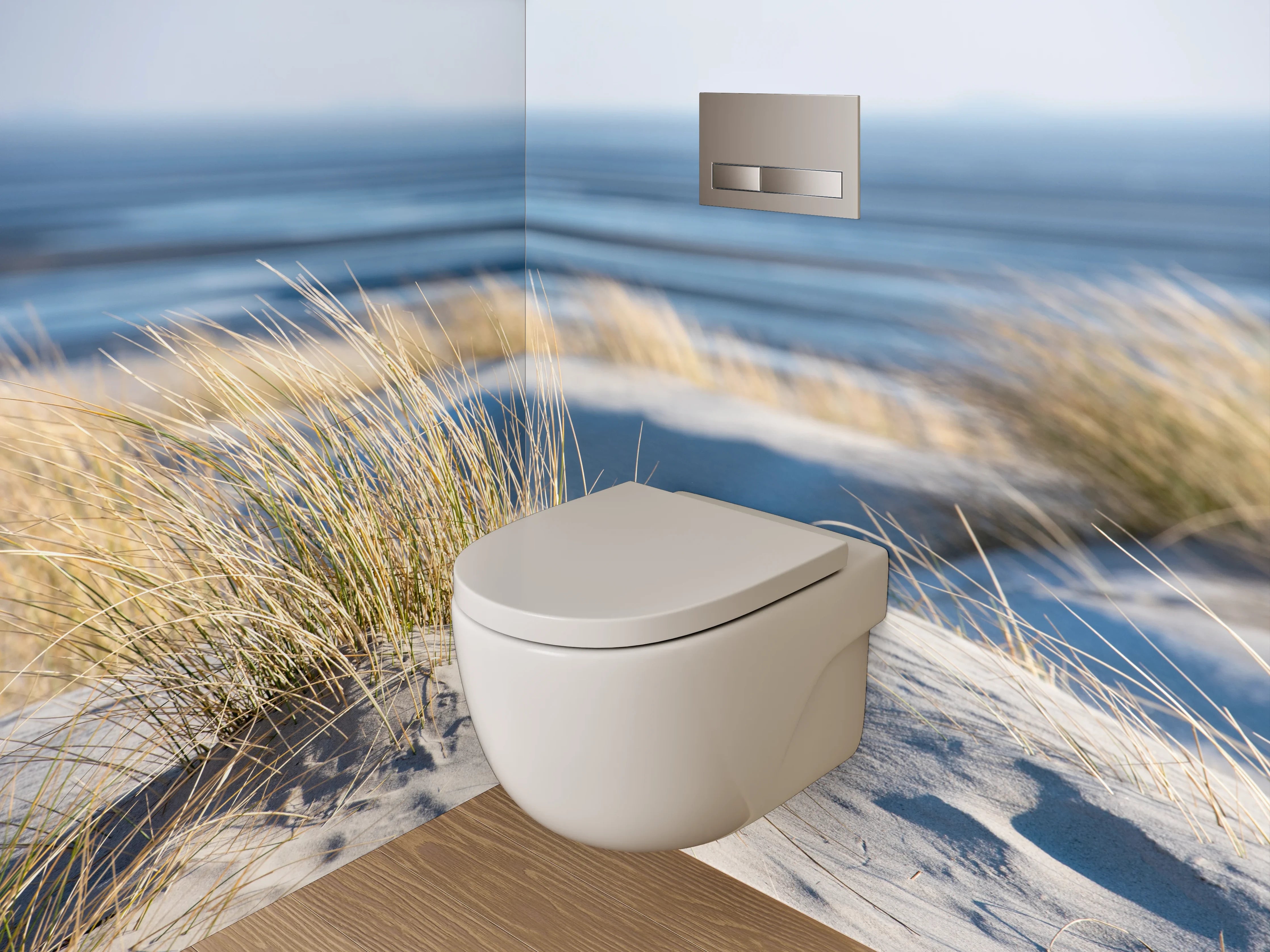 WC-Rückwand - Stranddüne mit Nordsee-Panorama
