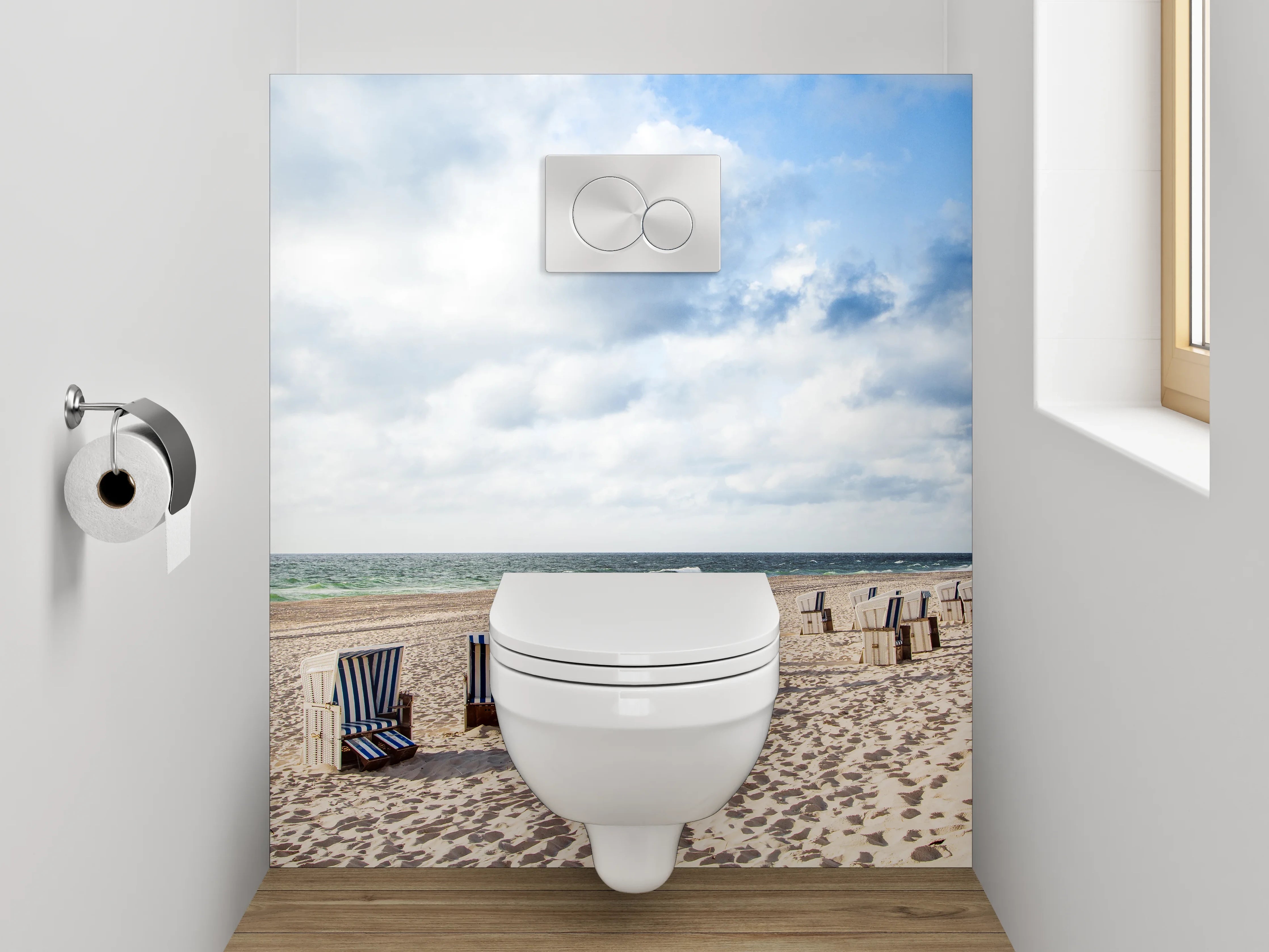 WC-Rückwand - Strandkörbe am Nordseestrand